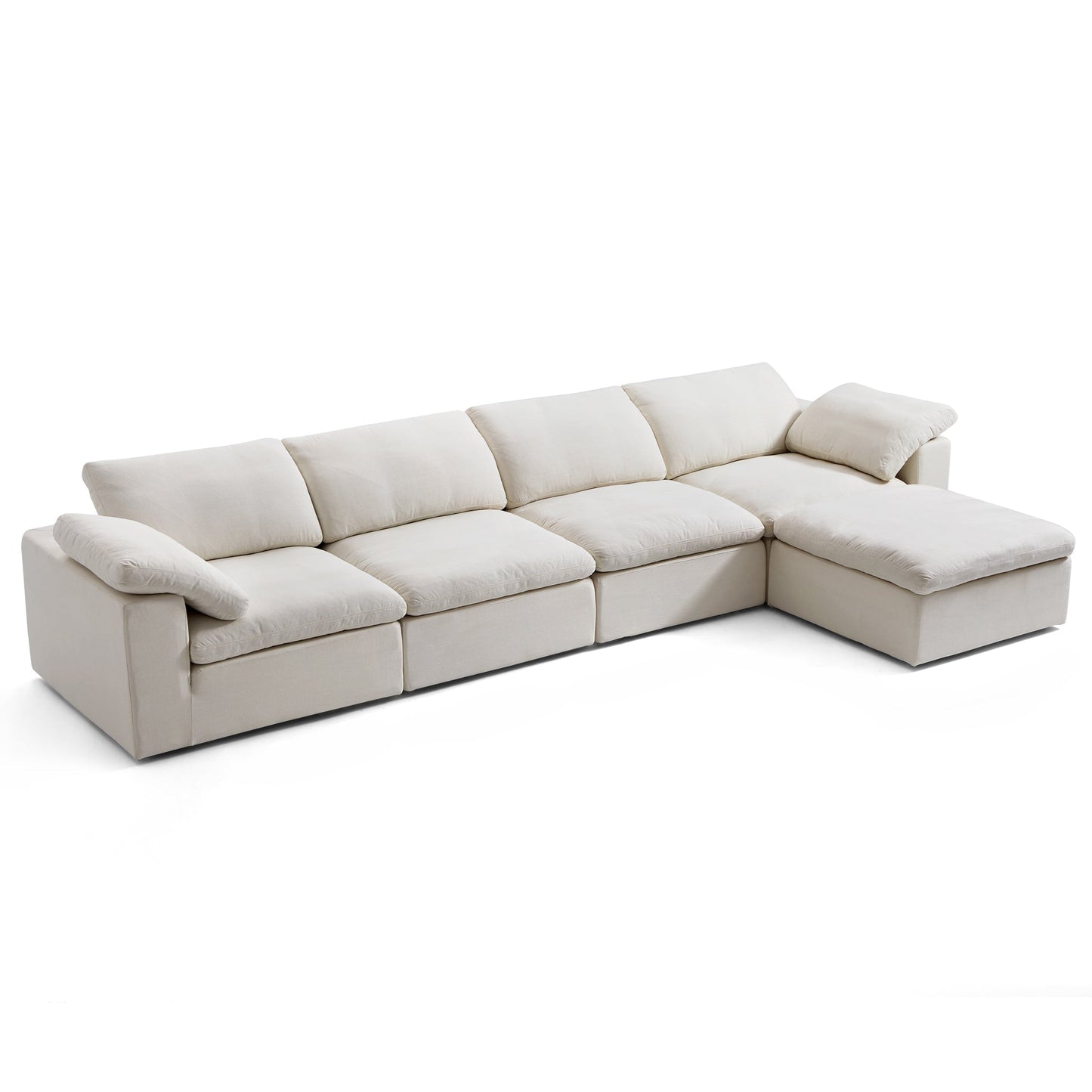 Tender Wabi Sabi Sand Sofa and Ottoman-Beige-165.4"