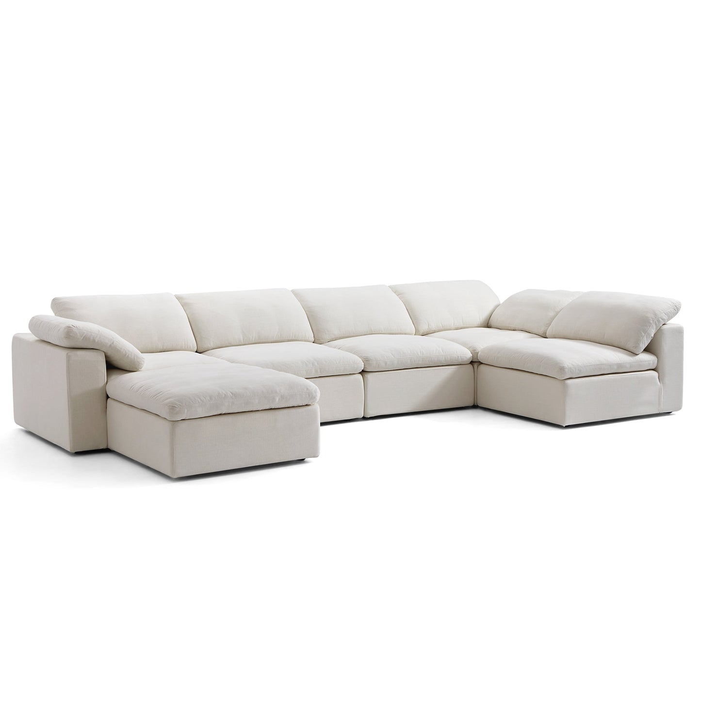 Tender Wabi Sabi L Shaped Sectional With Ottoman-Beige-165.4"