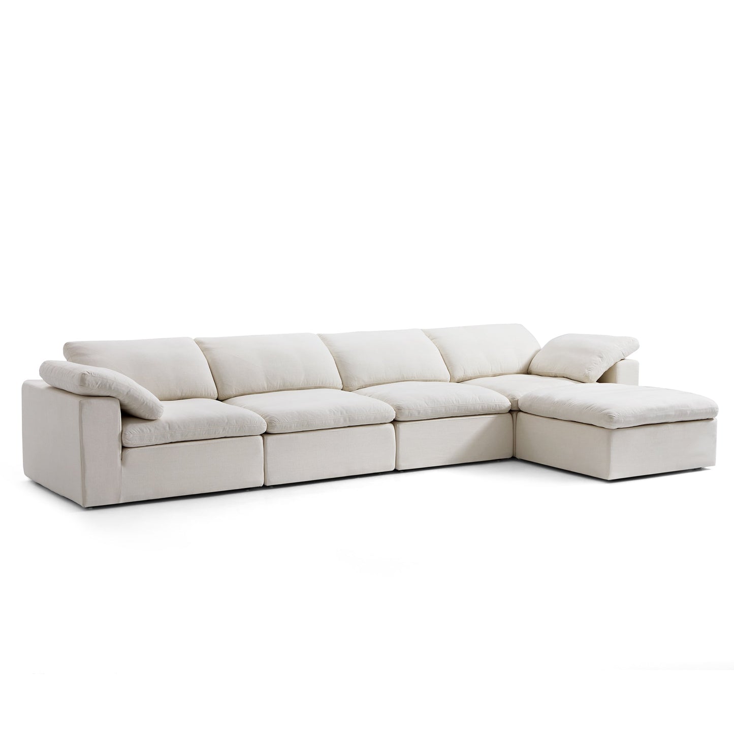 Tender Wabi Sabi Beige Sofa and Regular Ottoman-Beige-165.4"