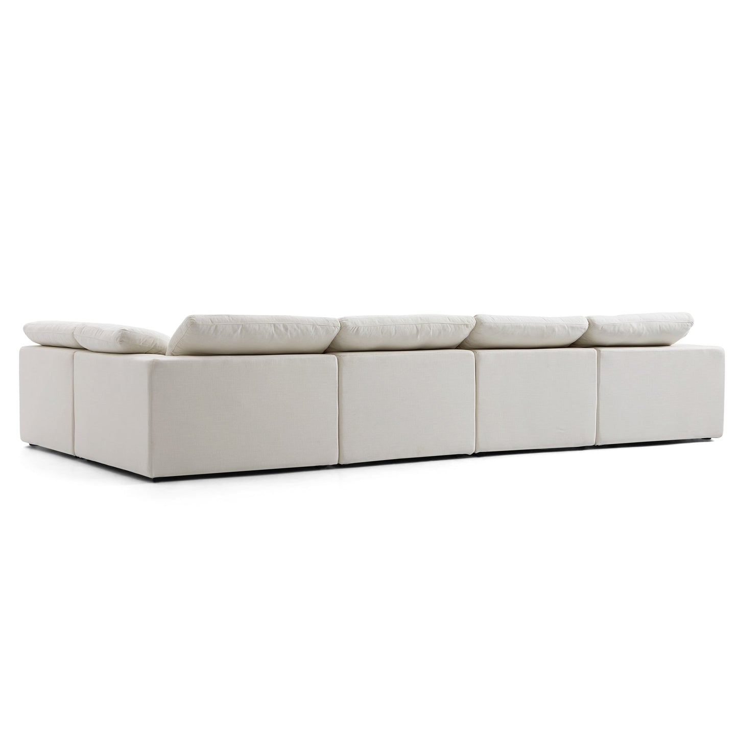 Tender Wabi Sabi Sand L Shaped Sectional and Ottoman-Beige-165.4"