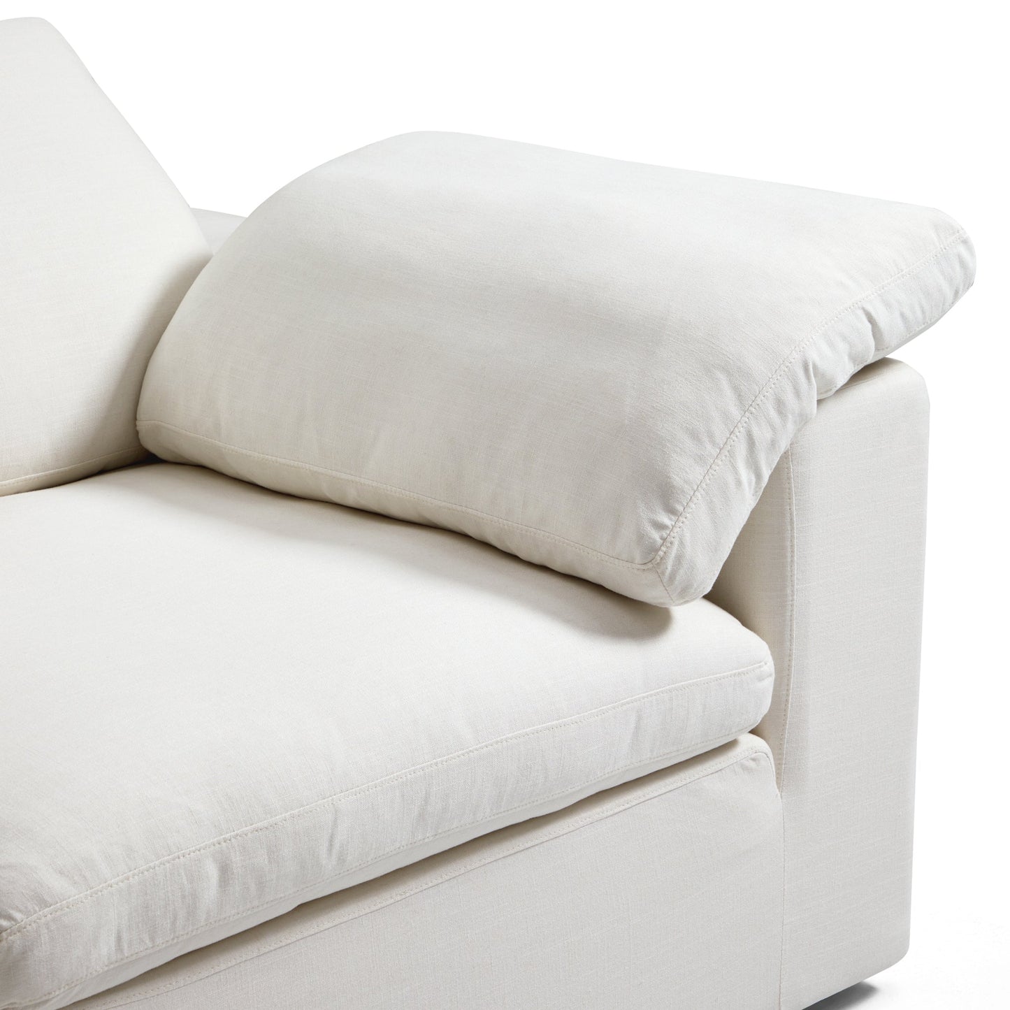 Tender Wabi Sabi White Sofa and Regular Ottoman-Beige