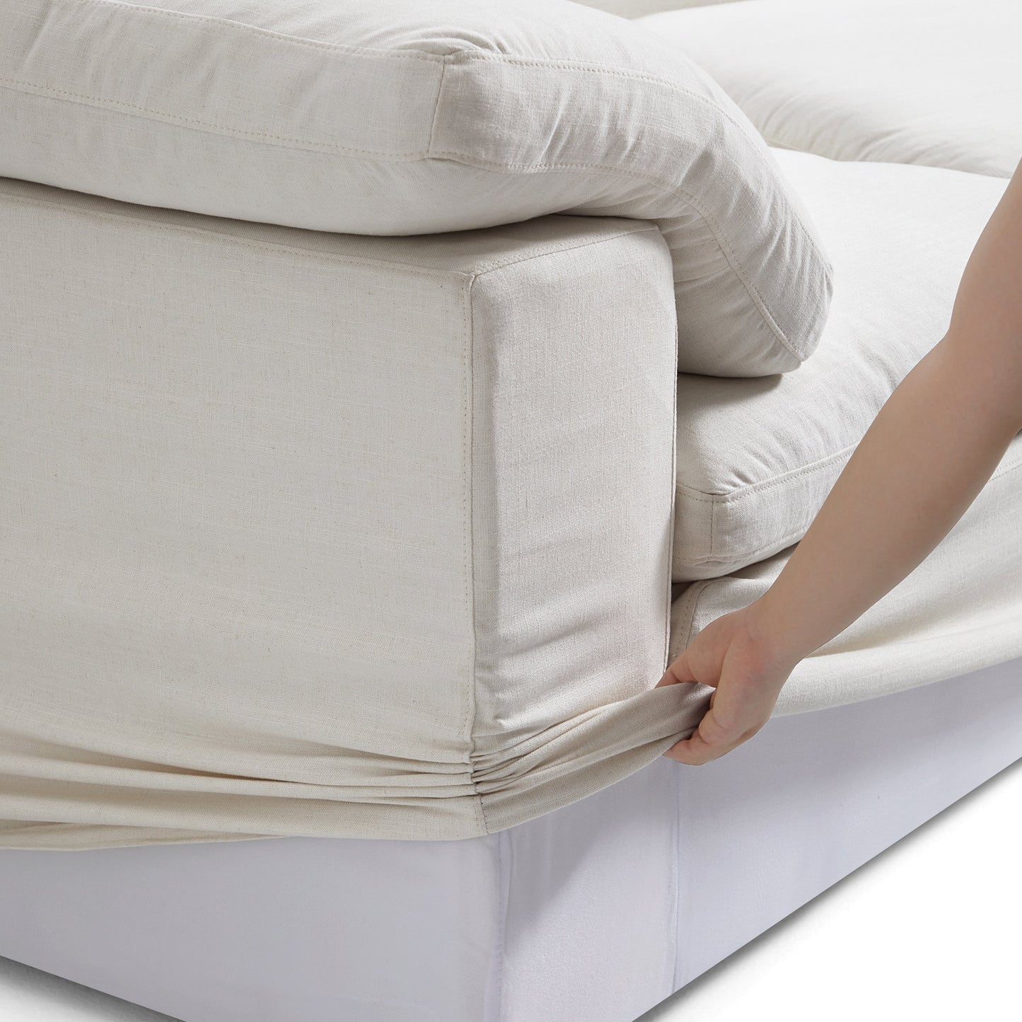 Tender Wabi Sabi Light Gray Sofa-Beige