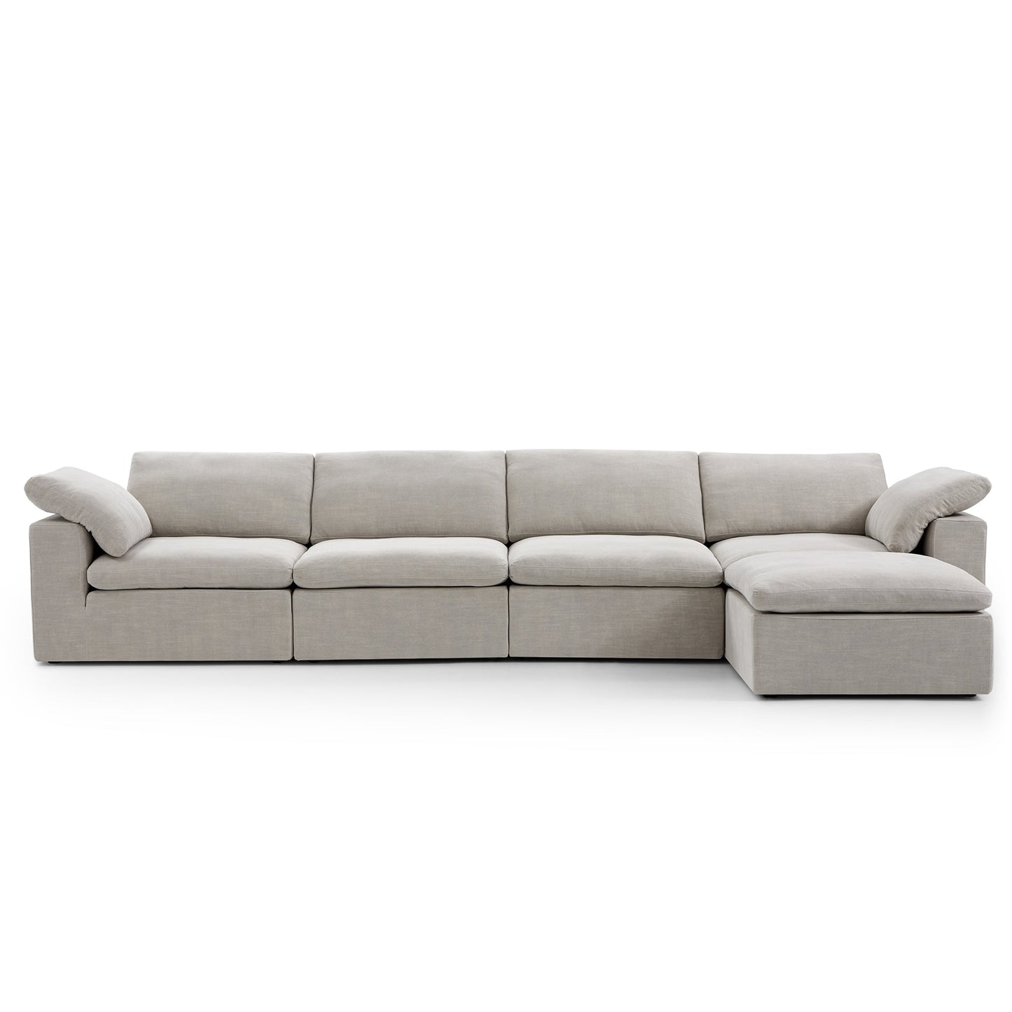Tender Wabi Sabi Sand Sofa and Ottoman-Sand-165.4"