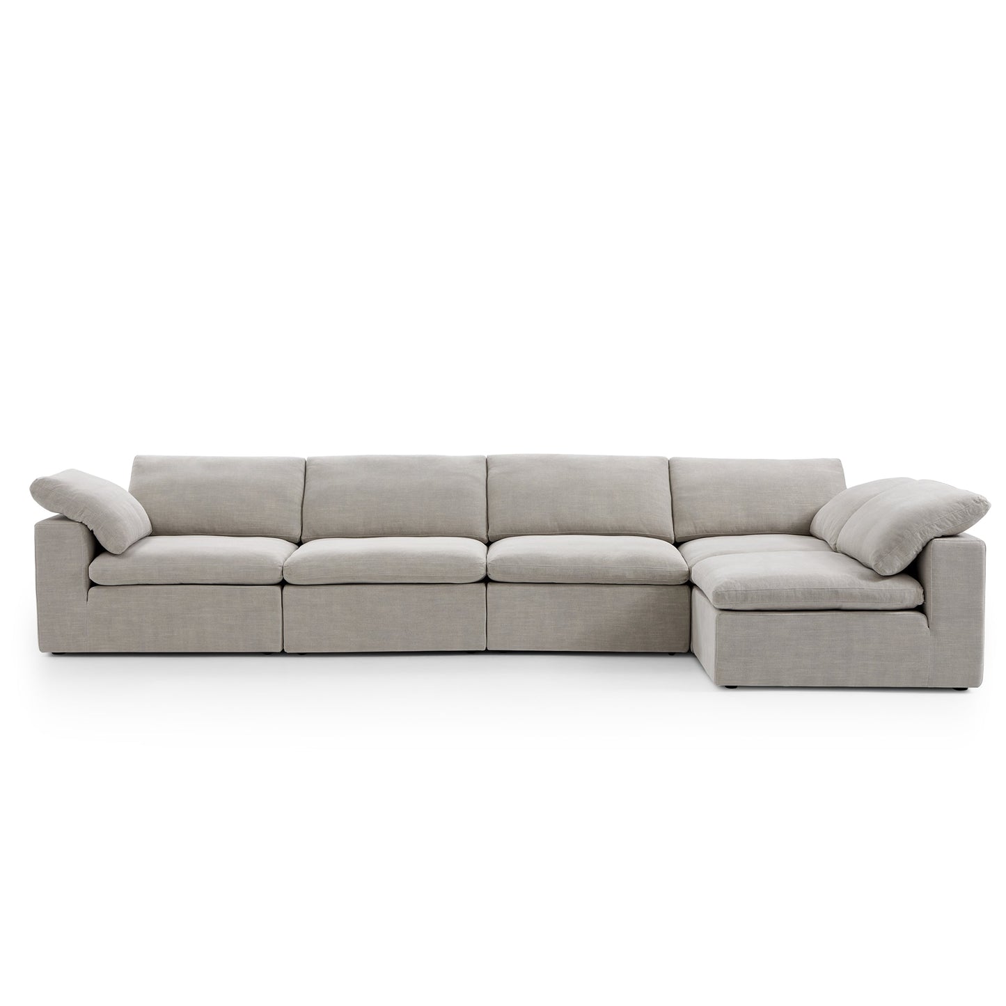Tender Wabi Sabi Light Gray L Shaped Sectional-Sand-165.4"
