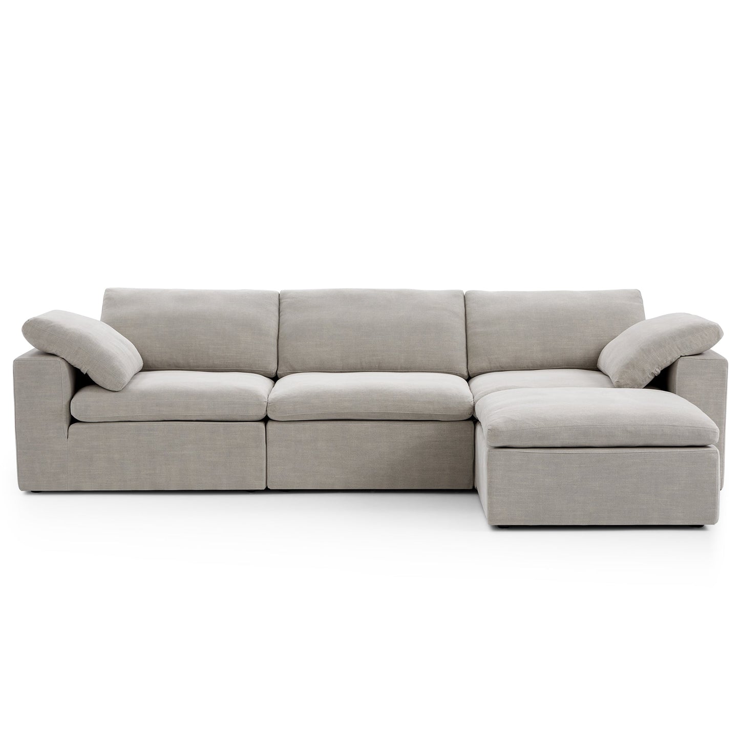 Tender Wabi Sabi Sand Sofa and Ottoman-Sand-128.0"
