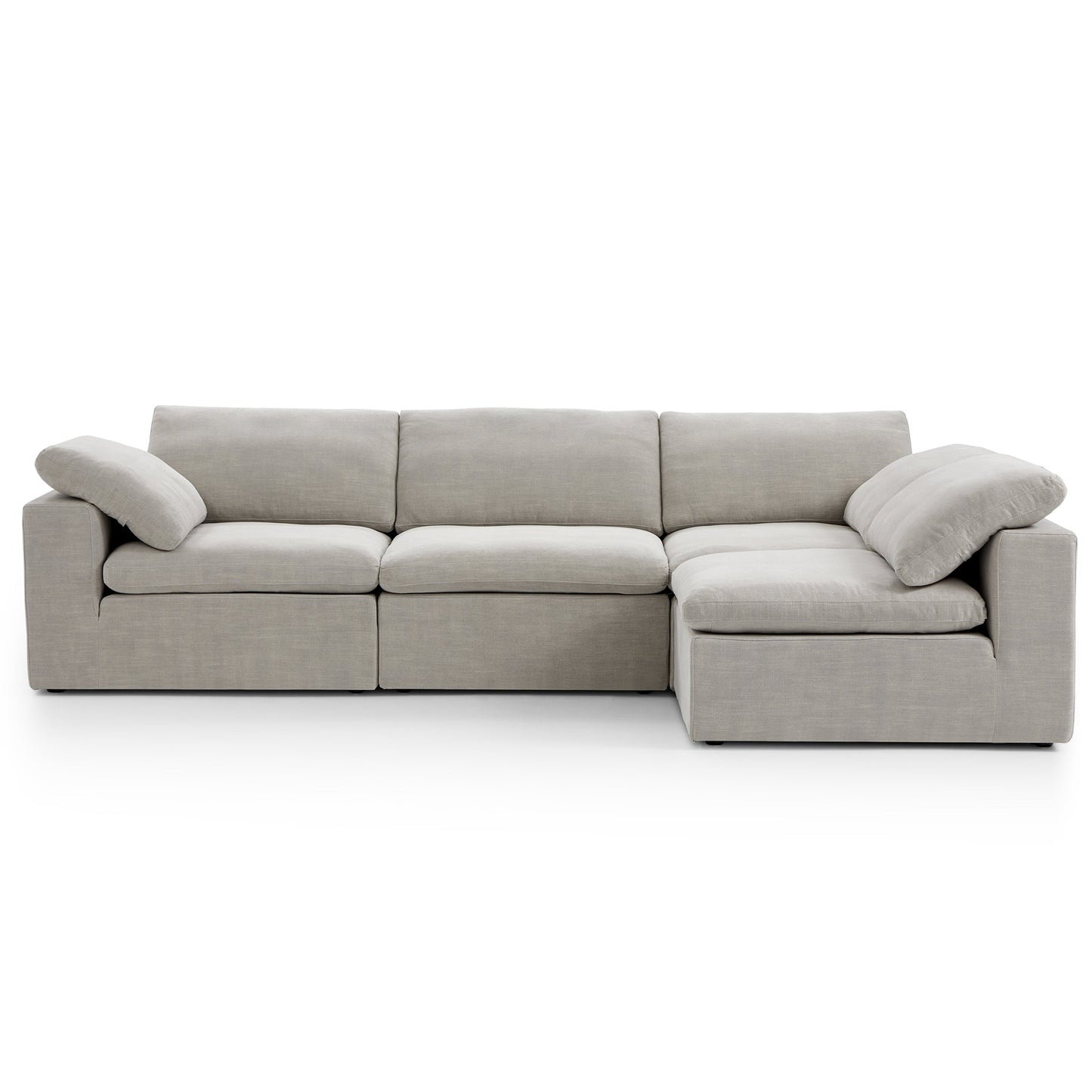 Tender Wabi Sabi Light Gray L Shaped Sectional-Sand-128.0"