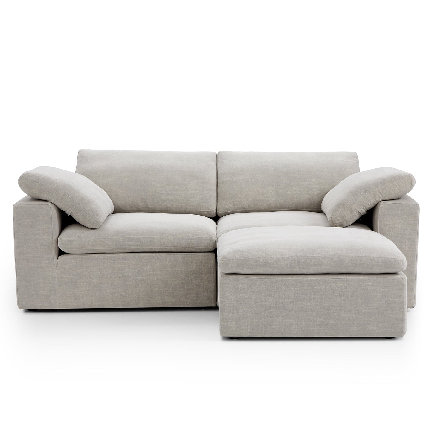 Tender Wabi Sabi Beige Sofa and Regular Ottoman-Sand-90.6"