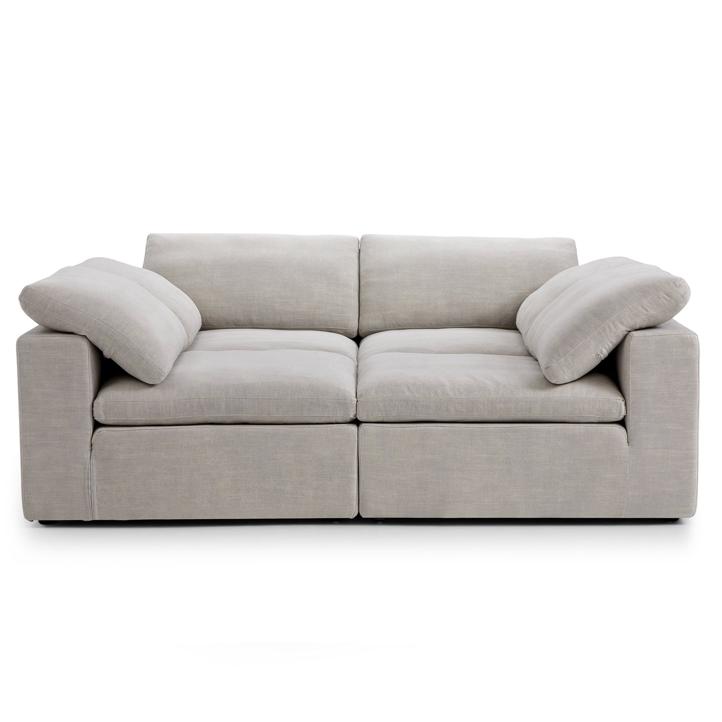 Tender Wabi Sabi U Shaped Sectional with Open Ends-Sand-90.6"