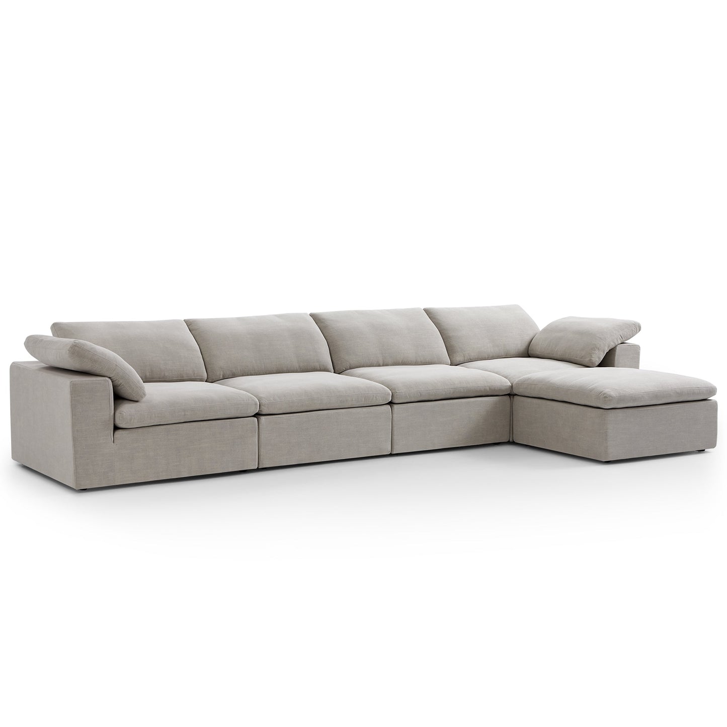Tender Wabi Sabi Beige Sofa and Regular Ottoman-Sand-165.4"