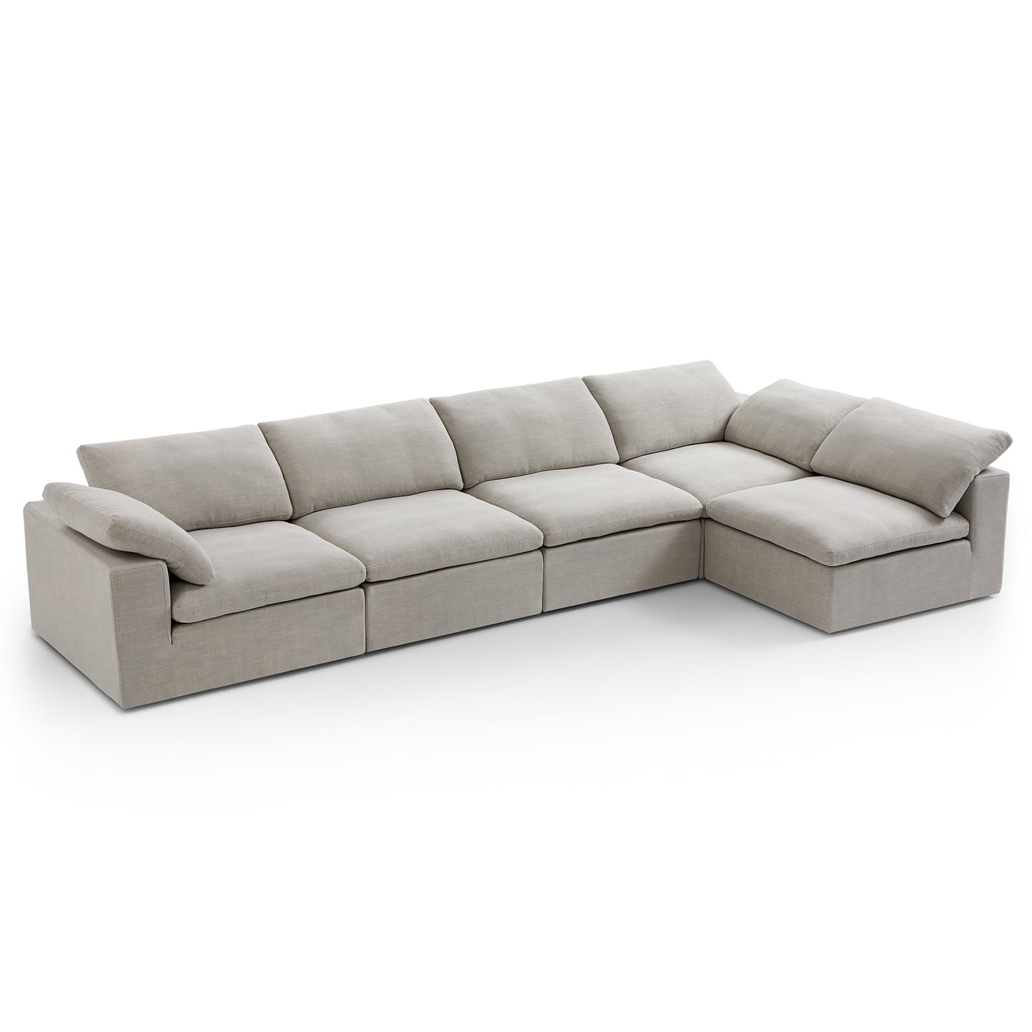Tender Wabi Sabi Light Gray L Shaped Sectional-Sand-165.4"