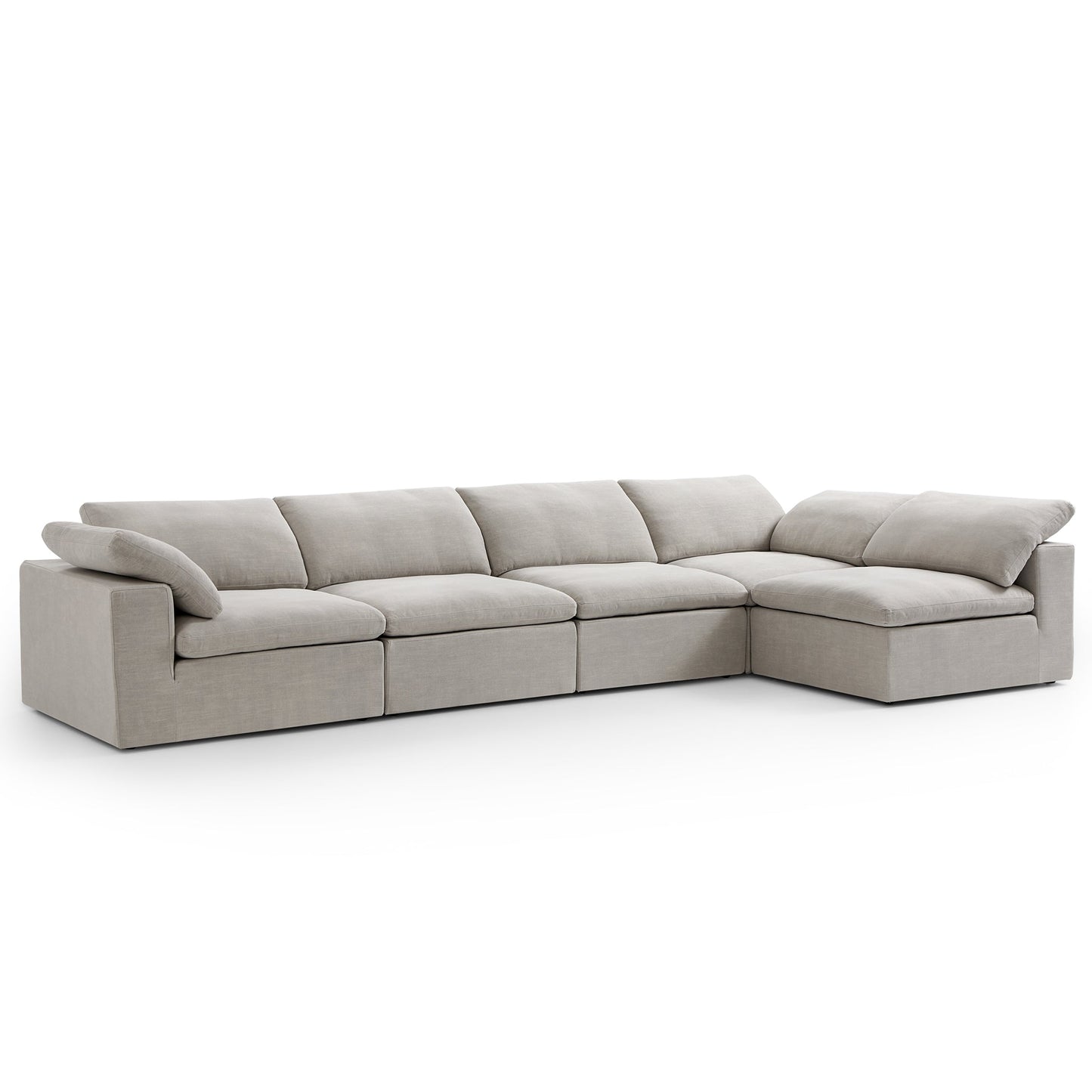 Tender Wabi Sabi Light Gray L Shaped Sectional-Sand-165.4"