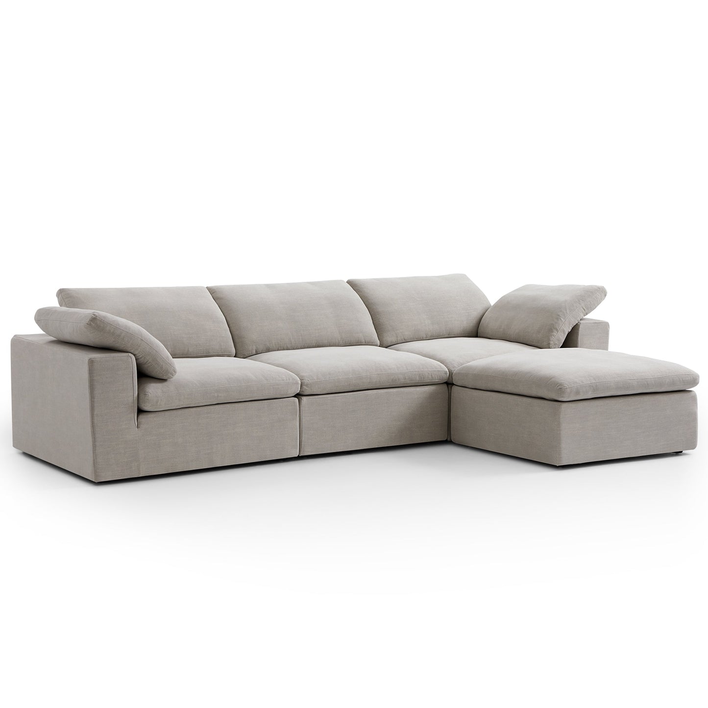 Tender Wabi Sabi Sand Sofa and Ottoman-Sand-128.0"