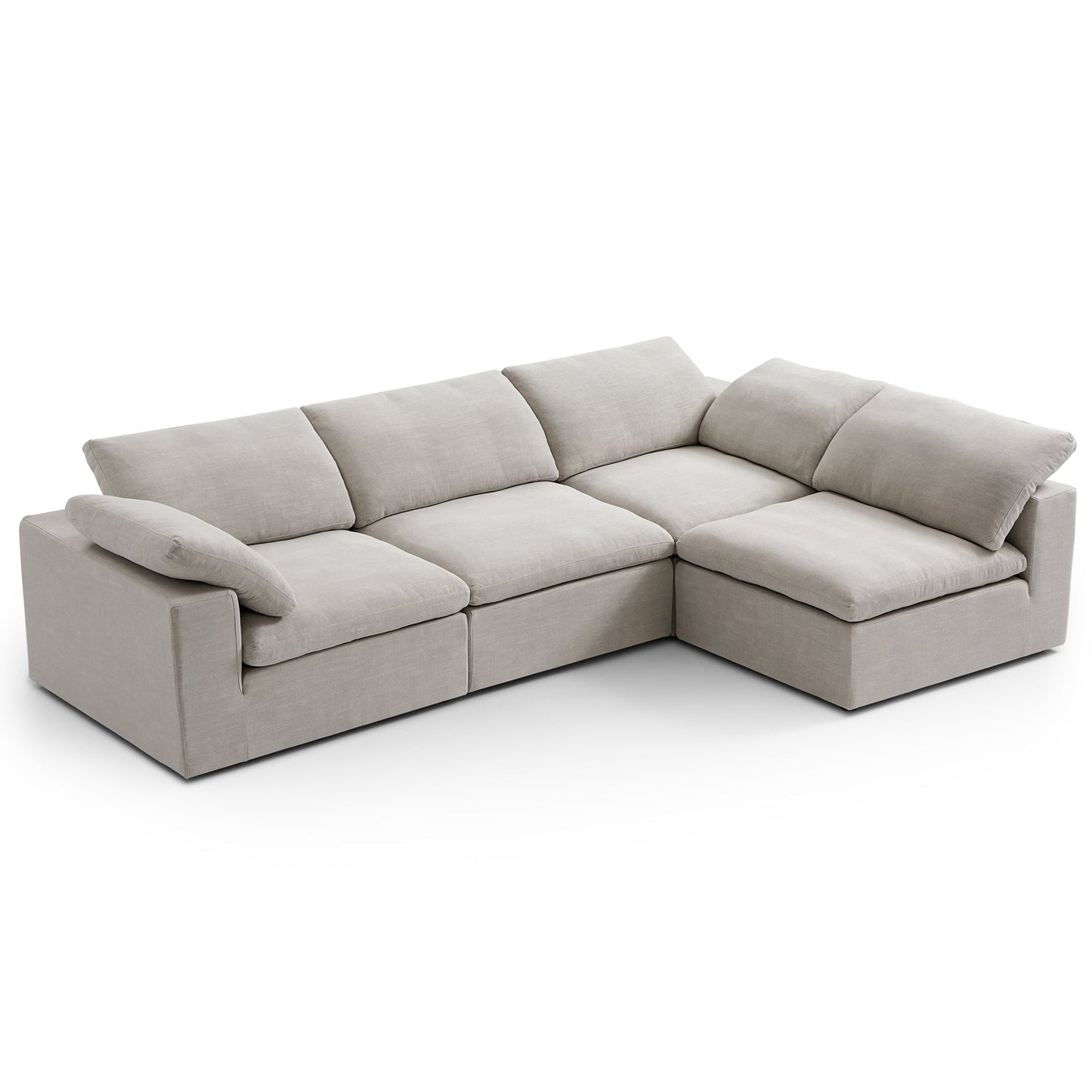 Tender Wabi Sabi Light Gray L Shaped Sectional-Sand-128.0"