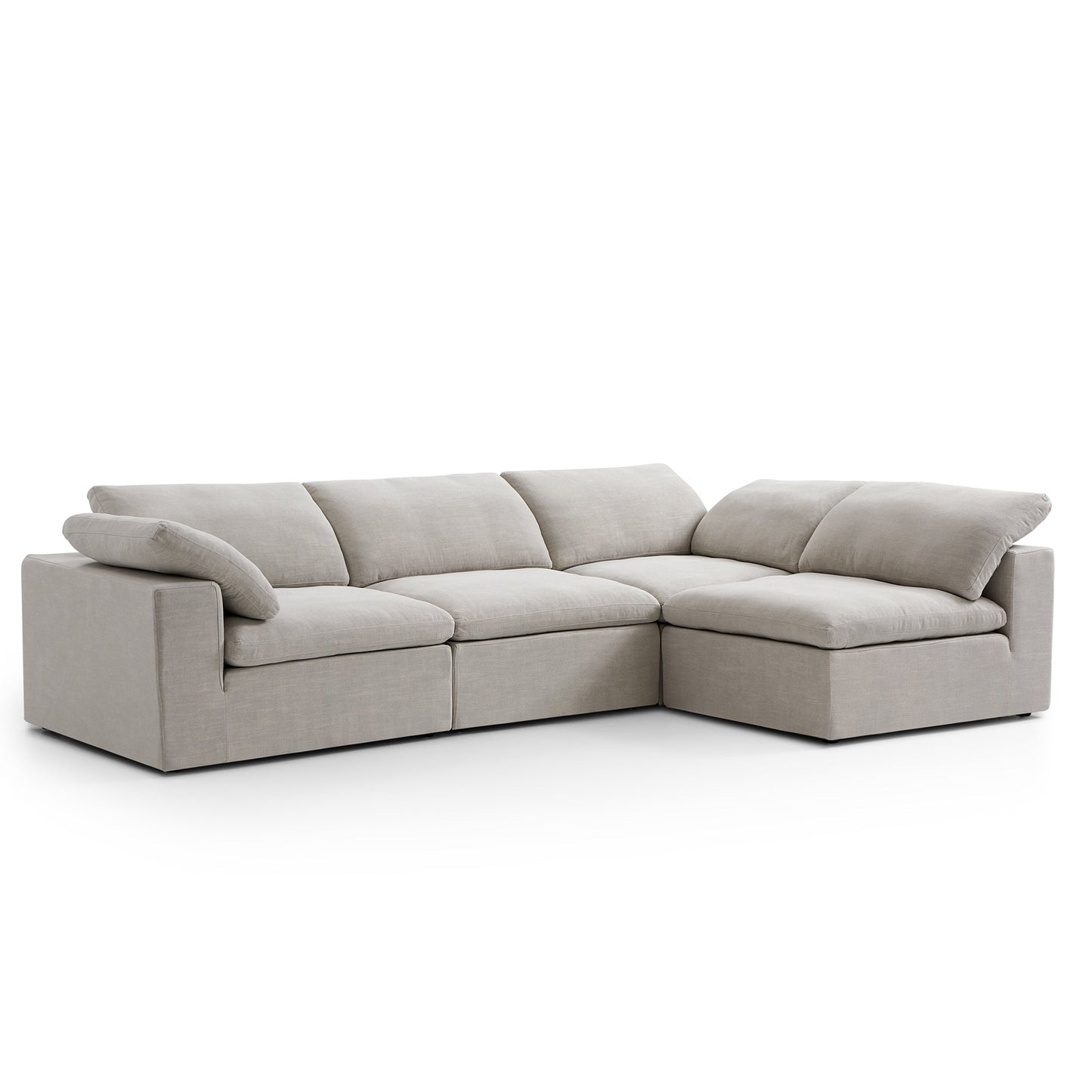 Tender Wabi Sabi Light Gray L Shaped Sectional-Sand-128.0"