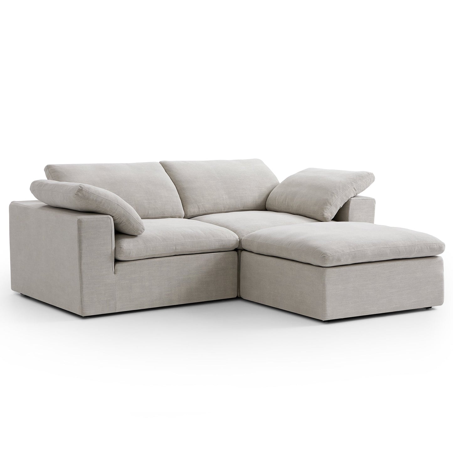 Tender Wabi Sabi Sand Sofa and Ottoman-Sand-90.6"