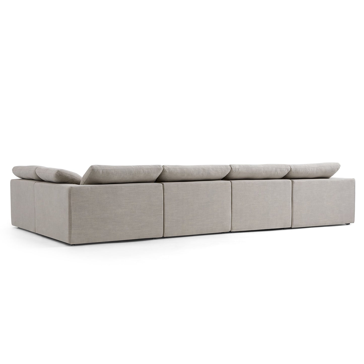 Tender Wabi Sabi Sand L Shaped Sectional and Ottoman-Sand-165.4"