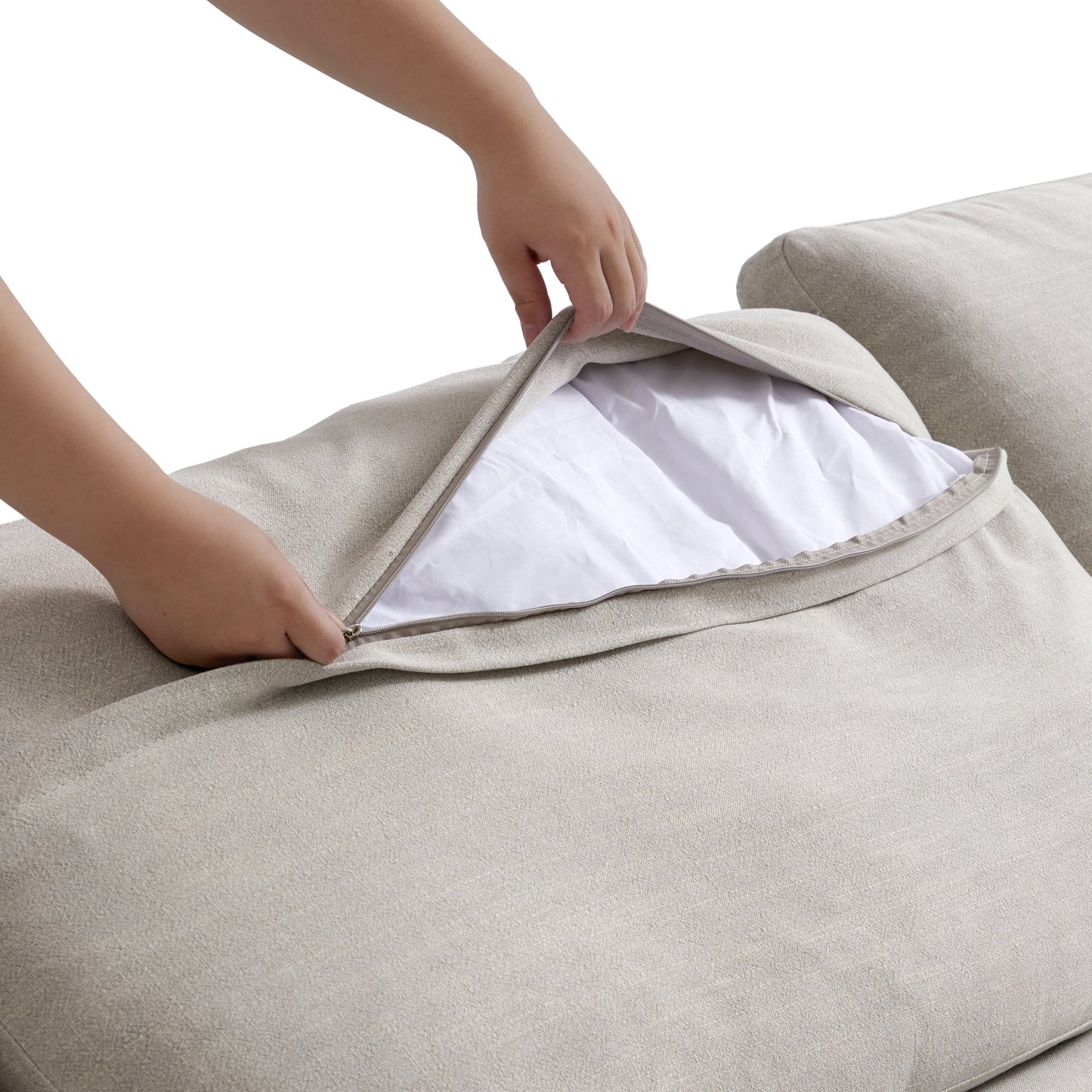 Tender Wabi Sabi Light Gray L Shaped Sectional-Sand