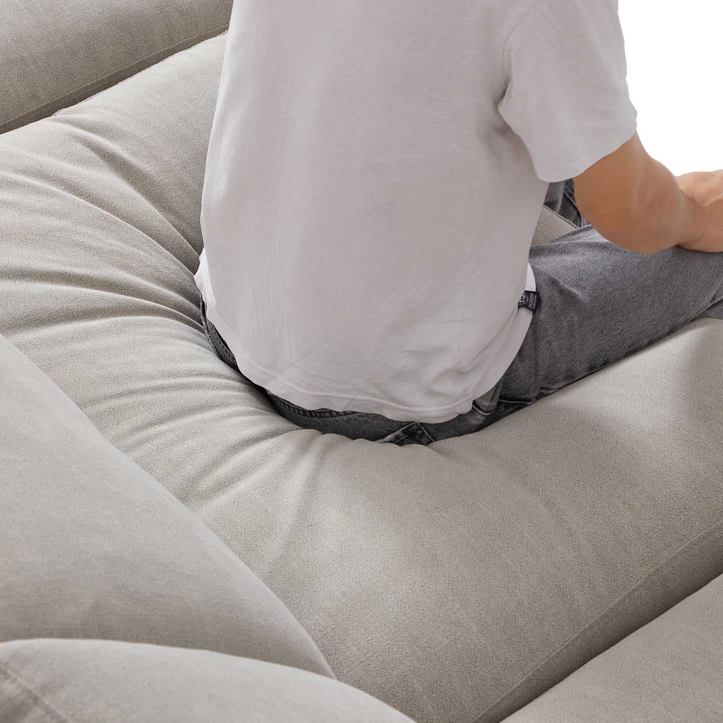 Tender Wabi Sabi Sand Sofa and Ottoman-Sand