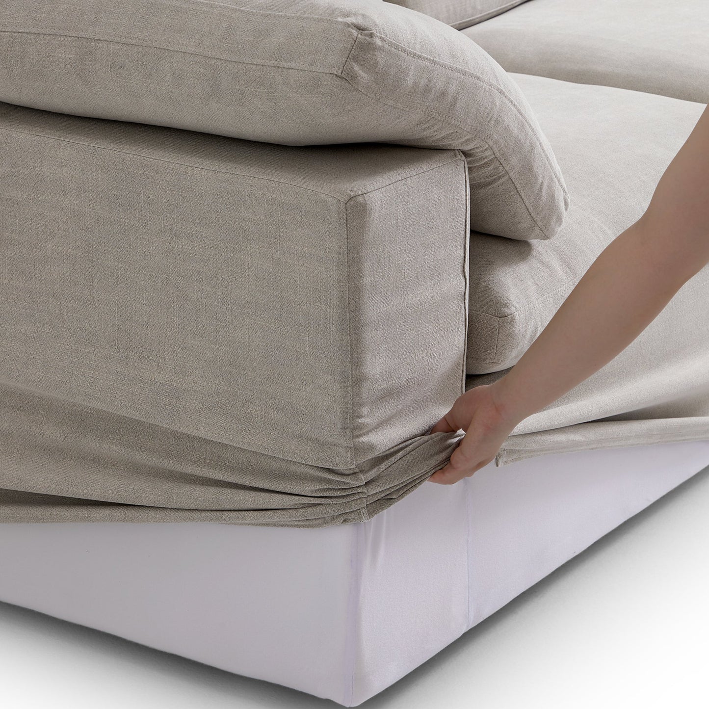 Tender Wabi Sabi Sand Sofa and Ottoman-Sand
