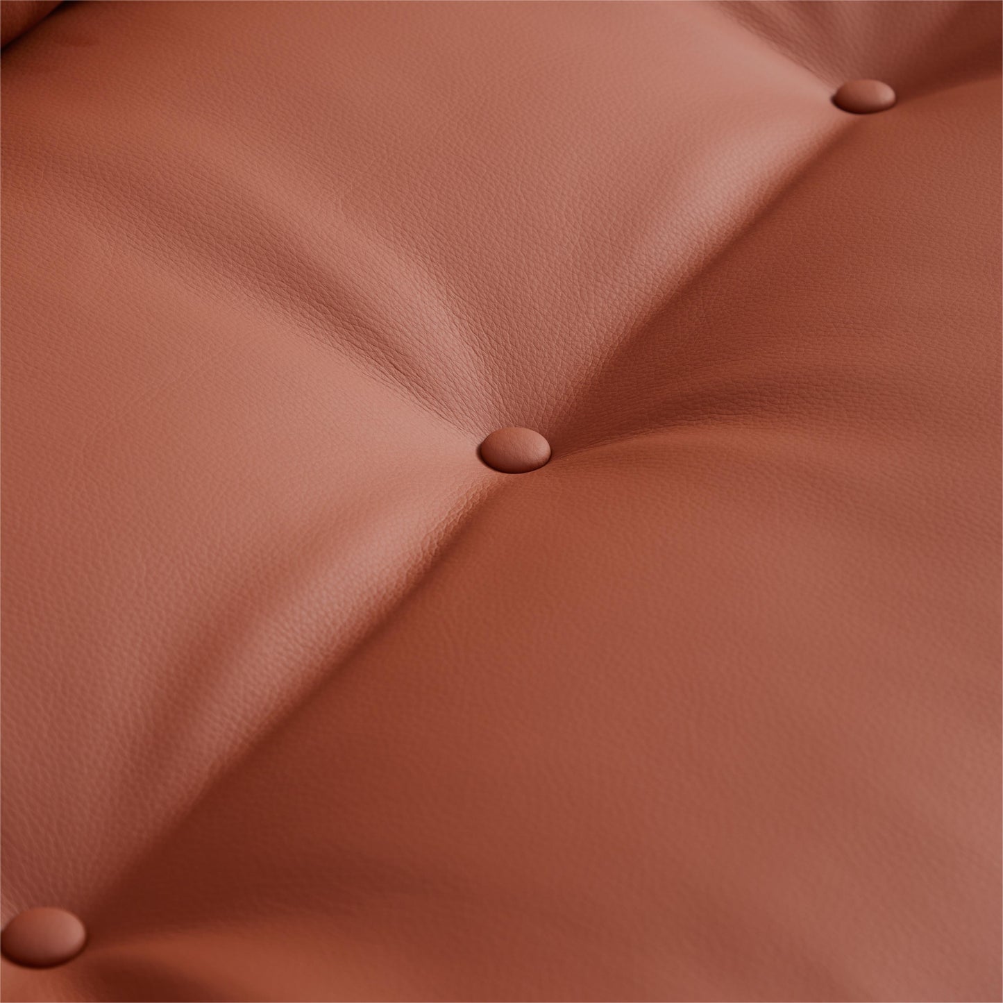Butter Tufted Reddish Brown Genuine Leather Sofa-Reddish Brown