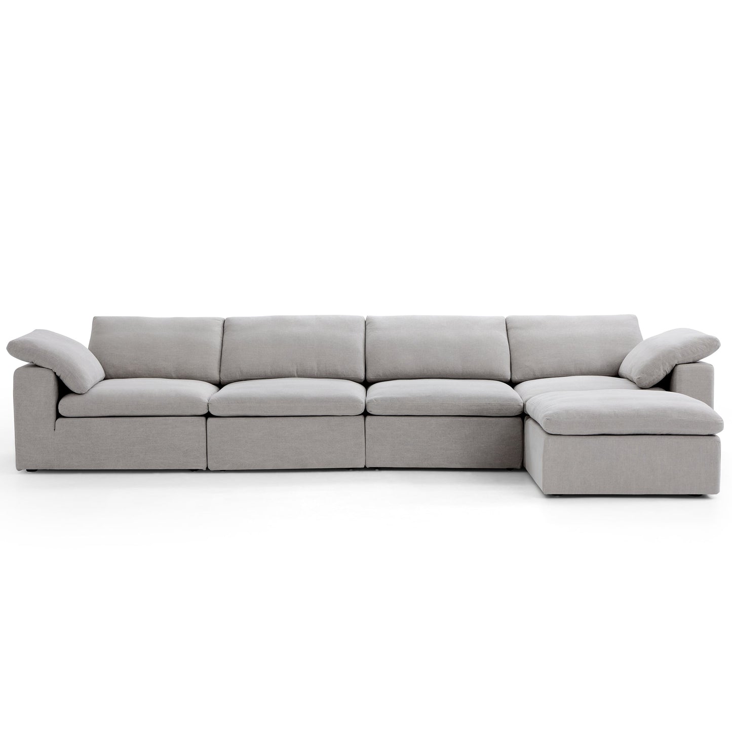 Tender Wabi Sabi Sand Sofa and Ottoman-Gray-165.4"