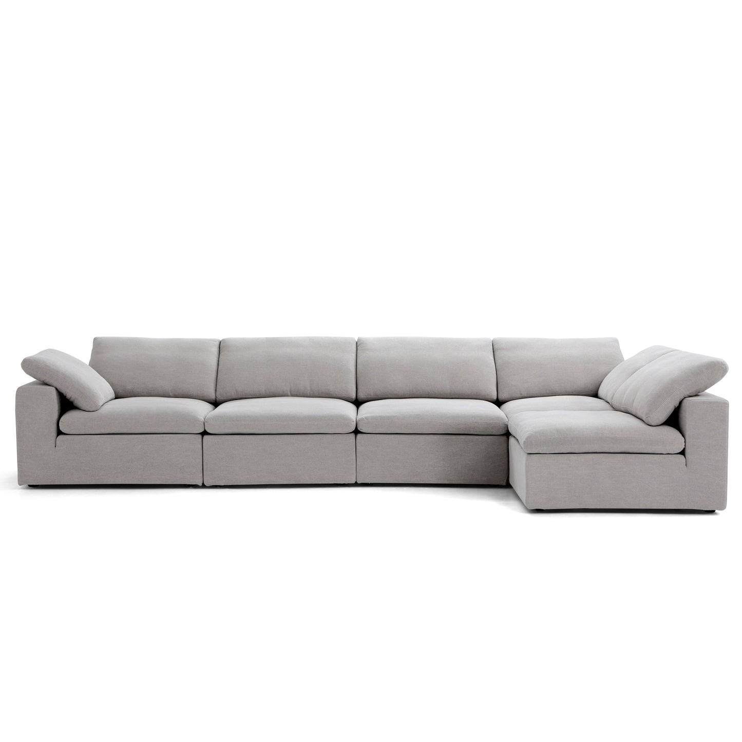Tender Wabi Sabi Beige L Shaped Sectional-Gray-165.4"