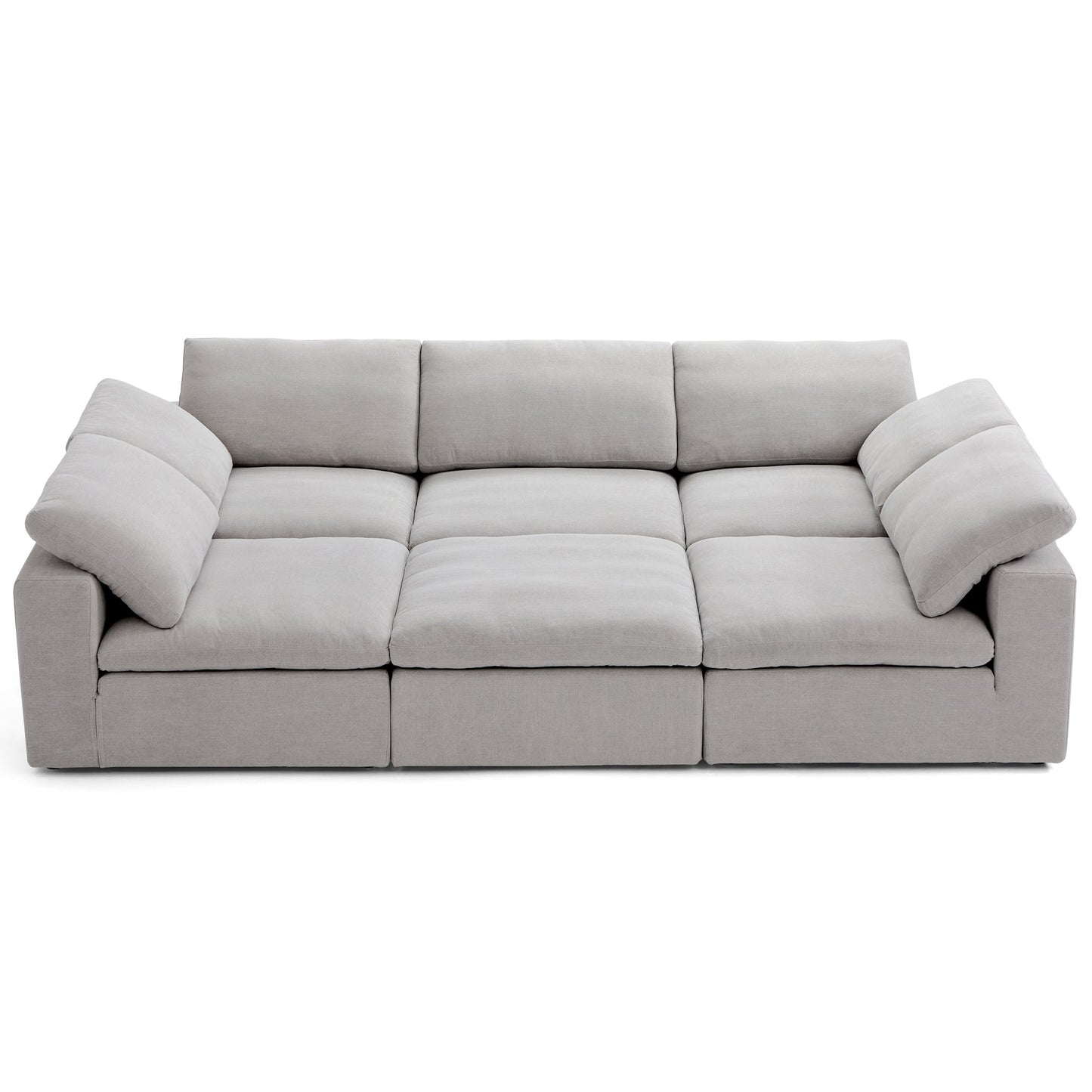 Tender Wabi Sabi Beige Sofa Bed-Gray-128.0"