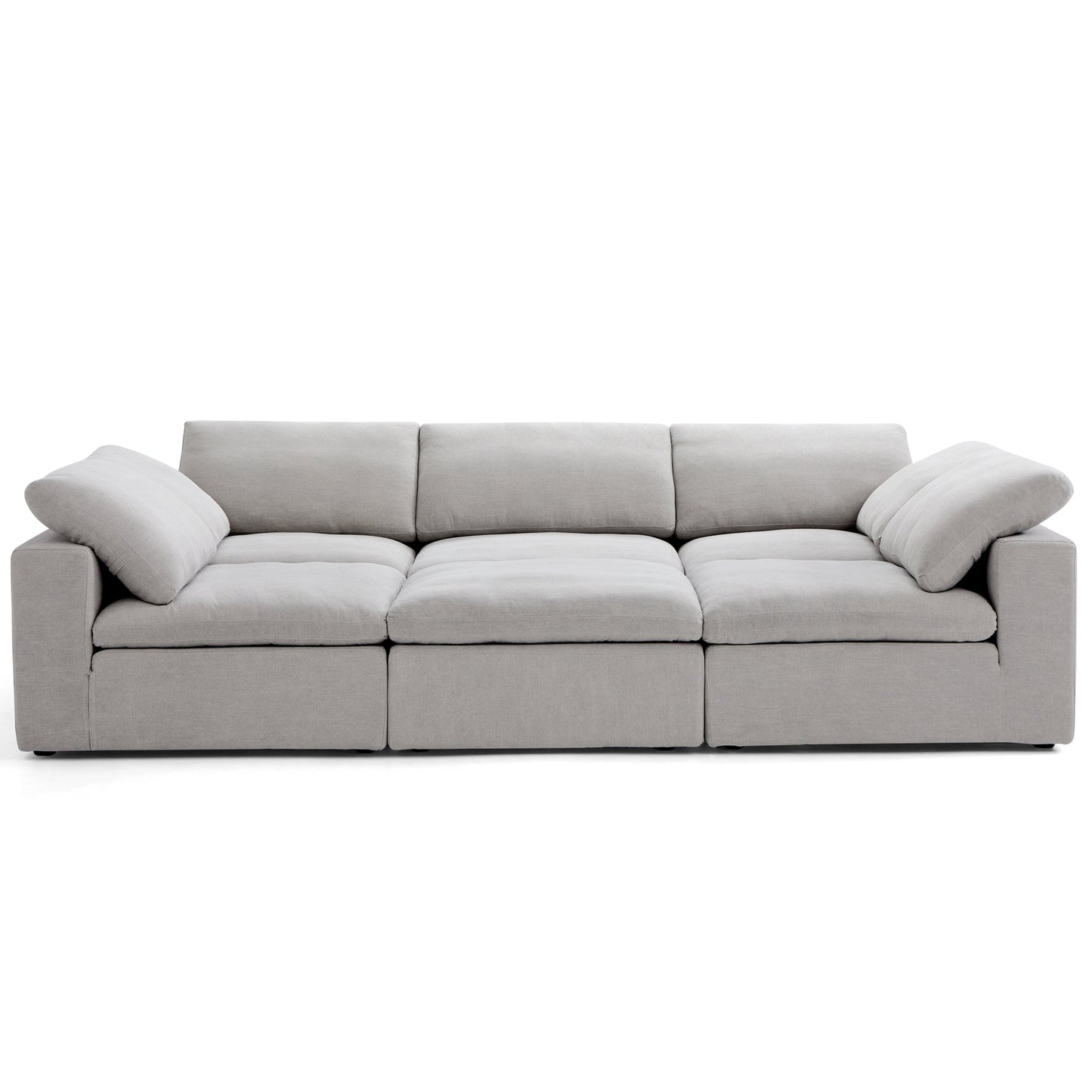 Tender Wabi Sabi Beige Sofa Bed-Gray-128.0"