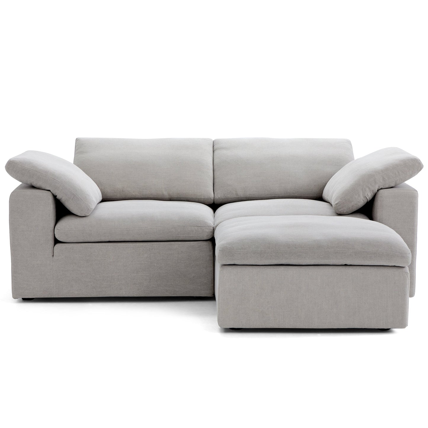Tender Wabi Sabi Sand Sofa and Ottoman-Gray-90.6"