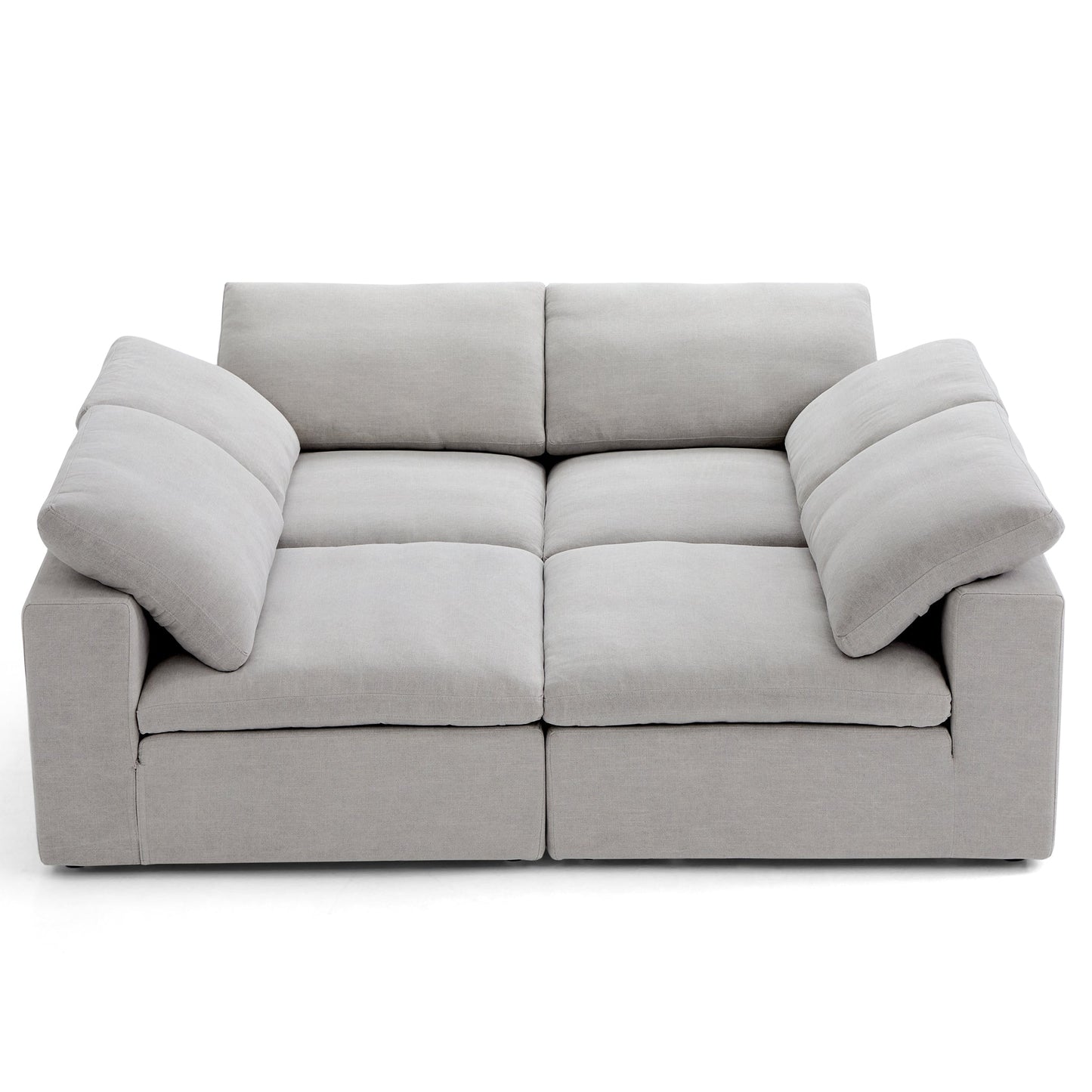 Tender Wabi Sabi Beige Sofa Bed-Gray-90.6"