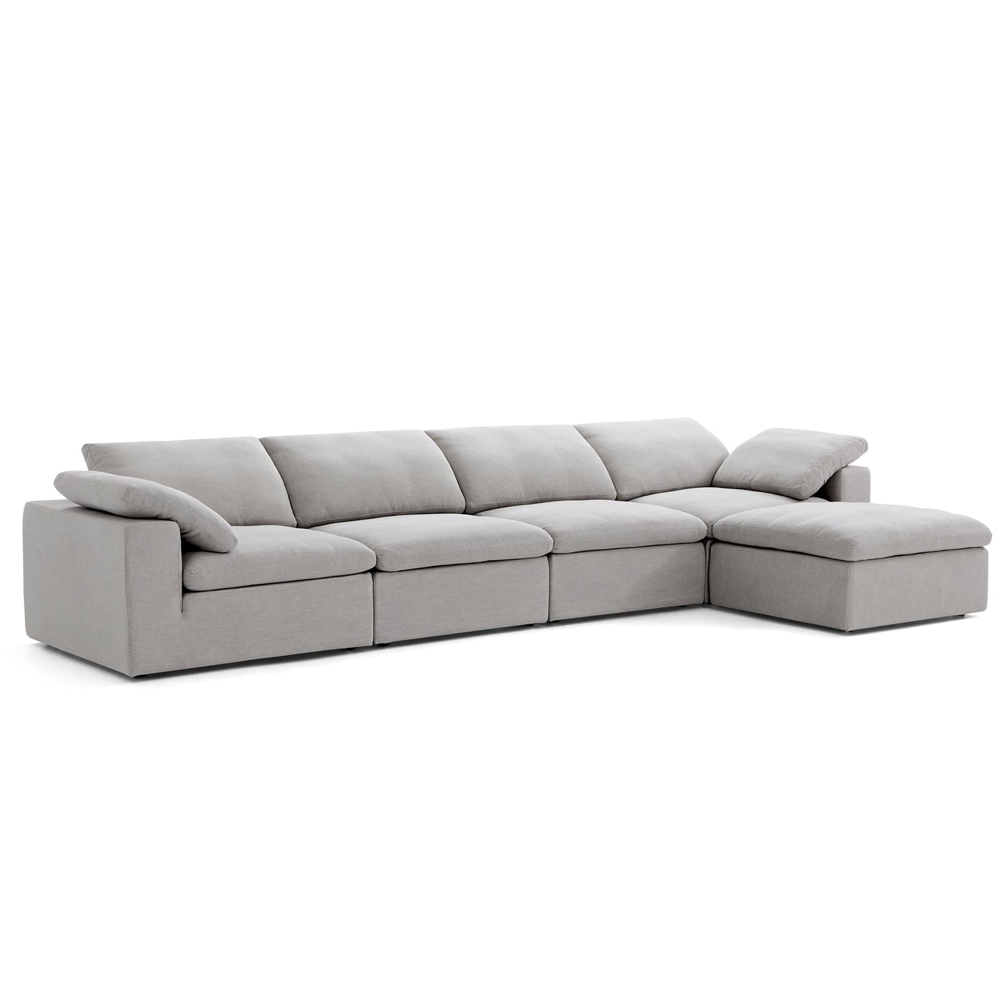 Tender Wabi Sabi Beige Sofa and Ottoman-Gray-165.4"