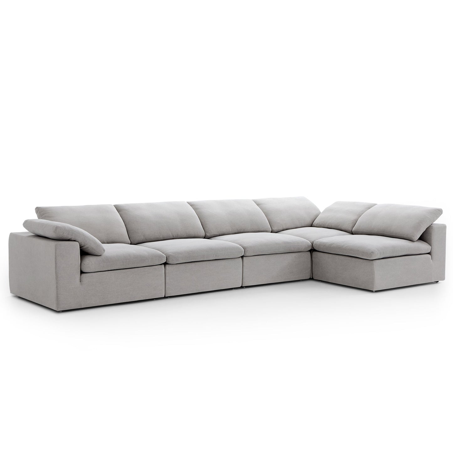 Tender Wabi Sabi Light Gray L Shaped Sectional-Gray-165.4"
