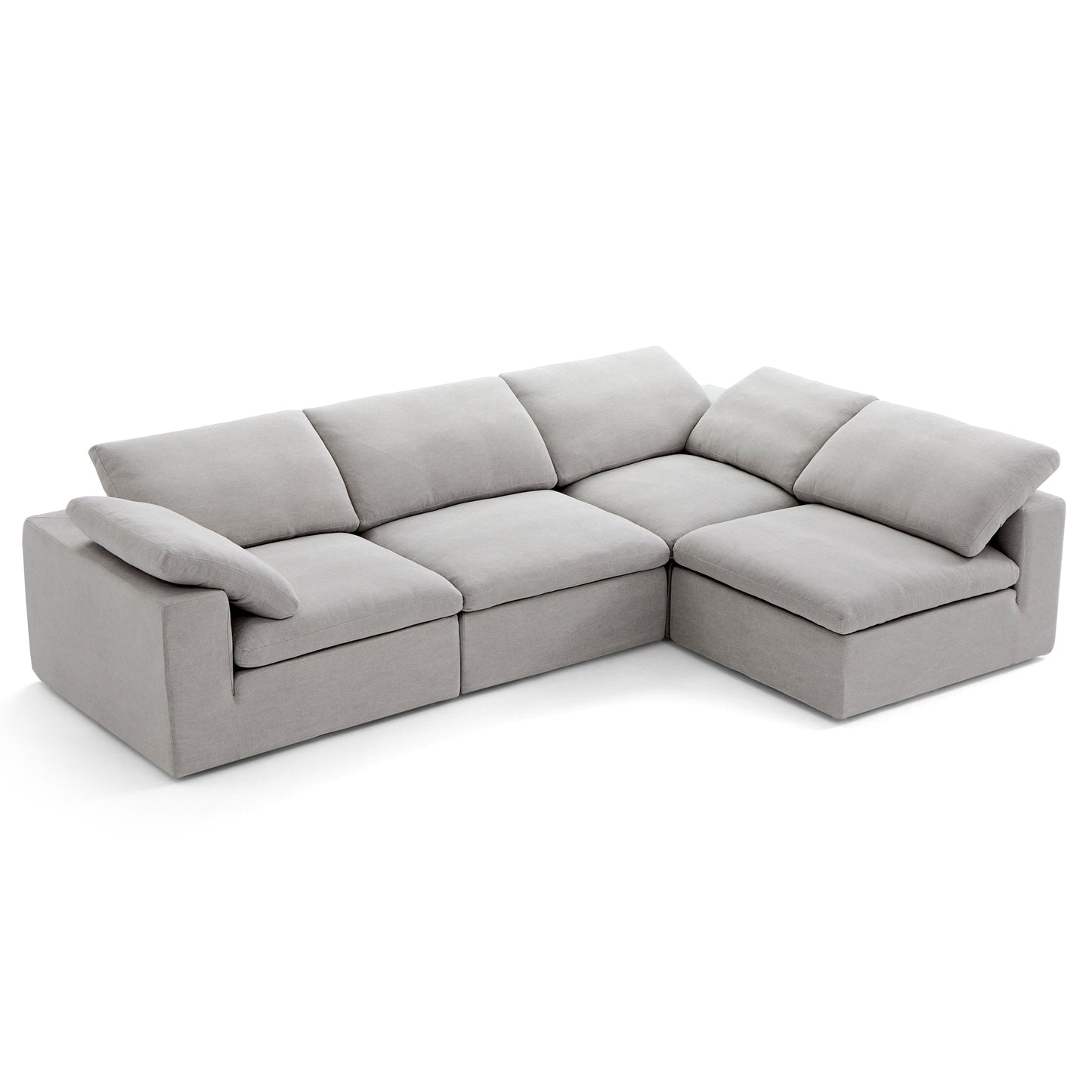 Tender Wabi Sabi Sand L Shaped Sectional-Gray-128.0"