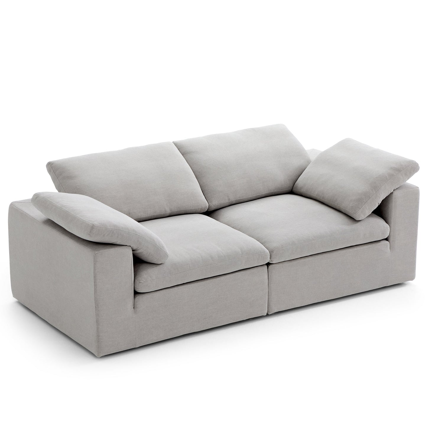Tender Wabi Sabi Beige Sofa-Gray-90.6"