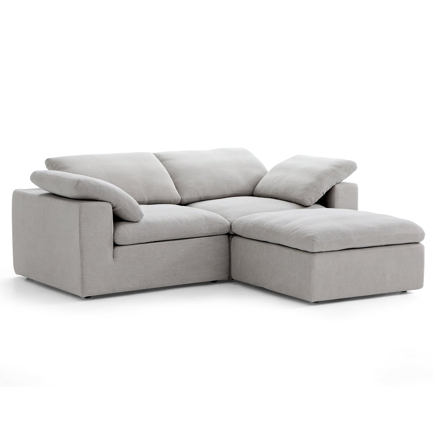 Tender Wabi Sabi Sand Sofa and Ottoman-Gray-90.6"