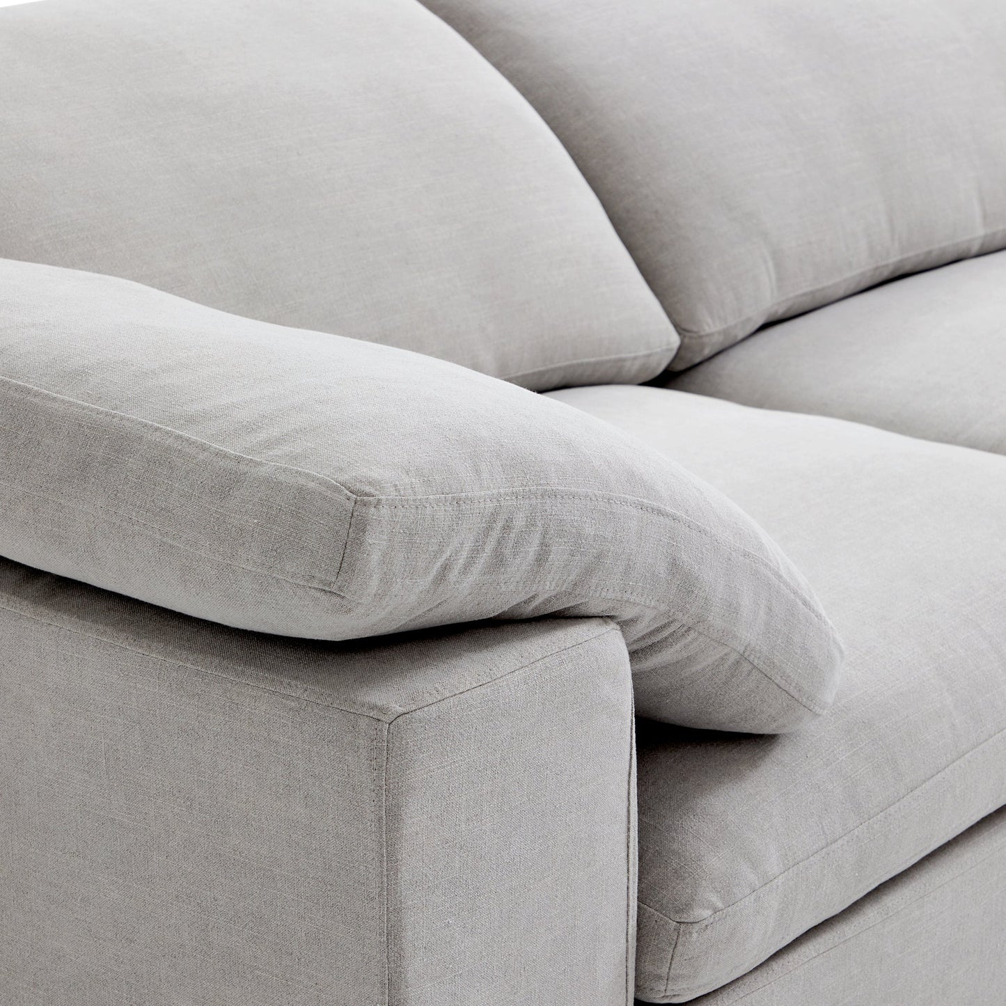Tender Wabi Sabi Beige L Shaped Sectional and Ottoman-Gray