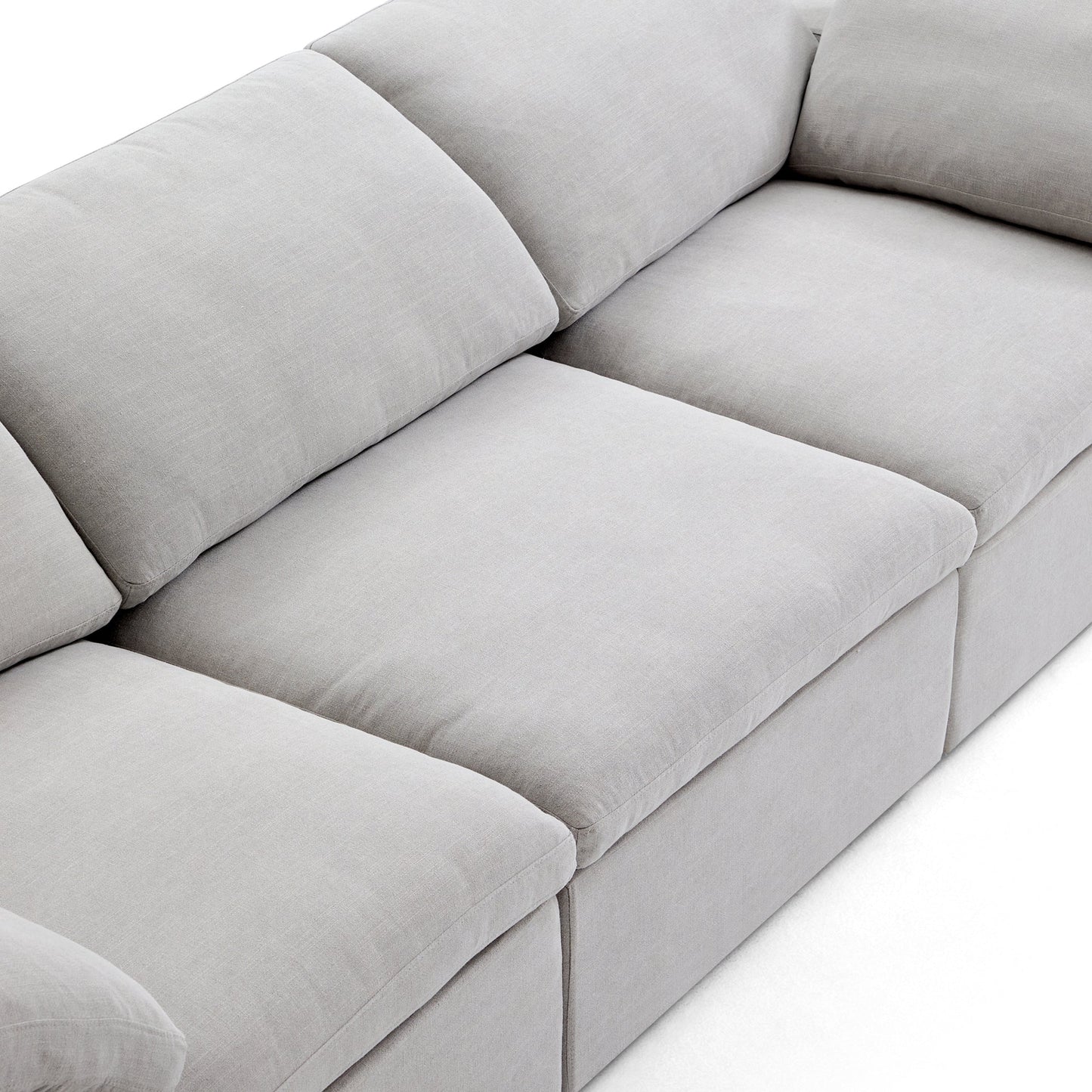 Tender Wabi Sabi Light Gray L Shaped Sectional-Gray