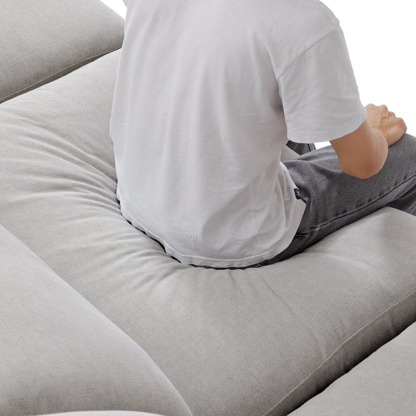 Tender Wabi Sabi Sand L Shaped Sectional-Gray