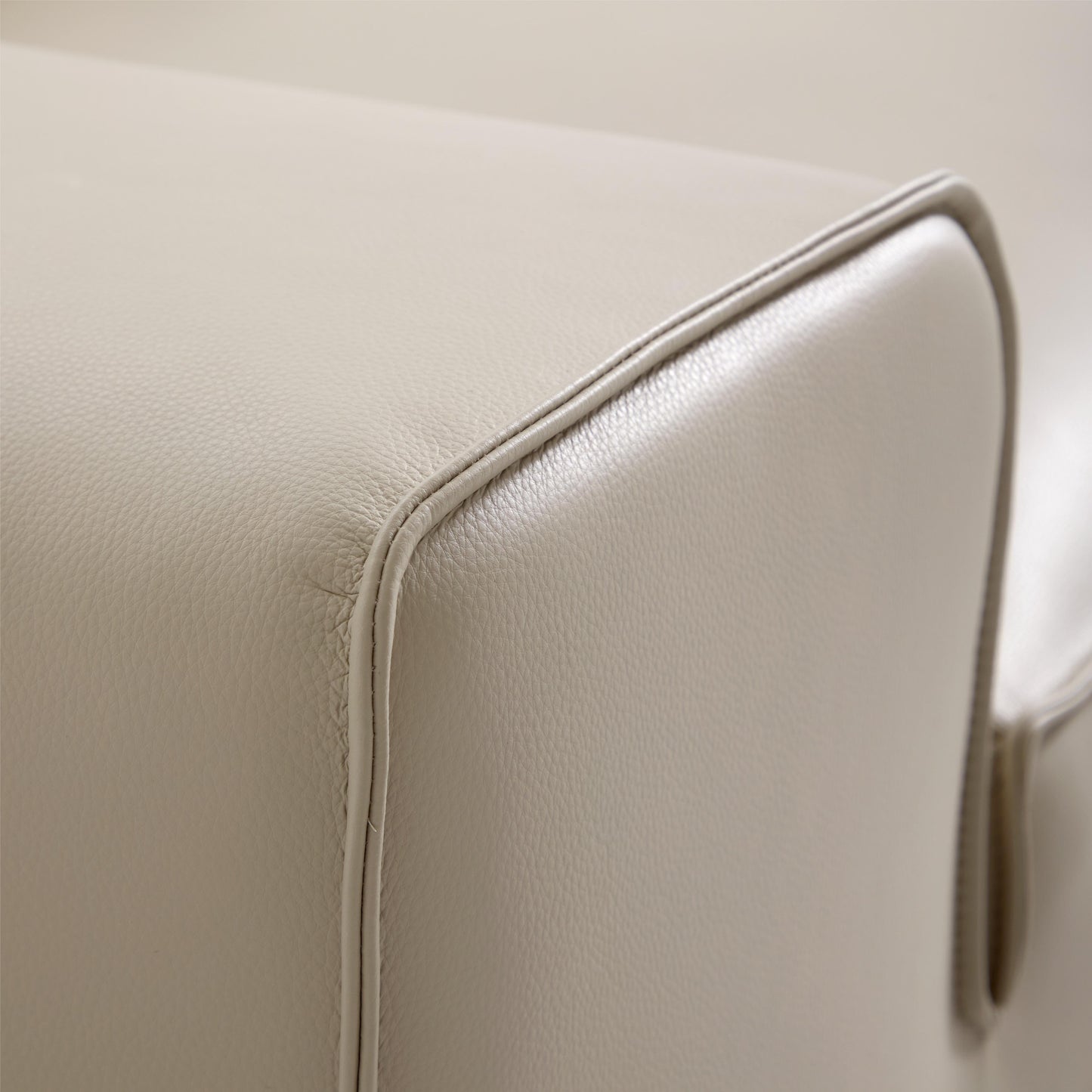 Domus Modular Khaki Leather Sofa-Beige