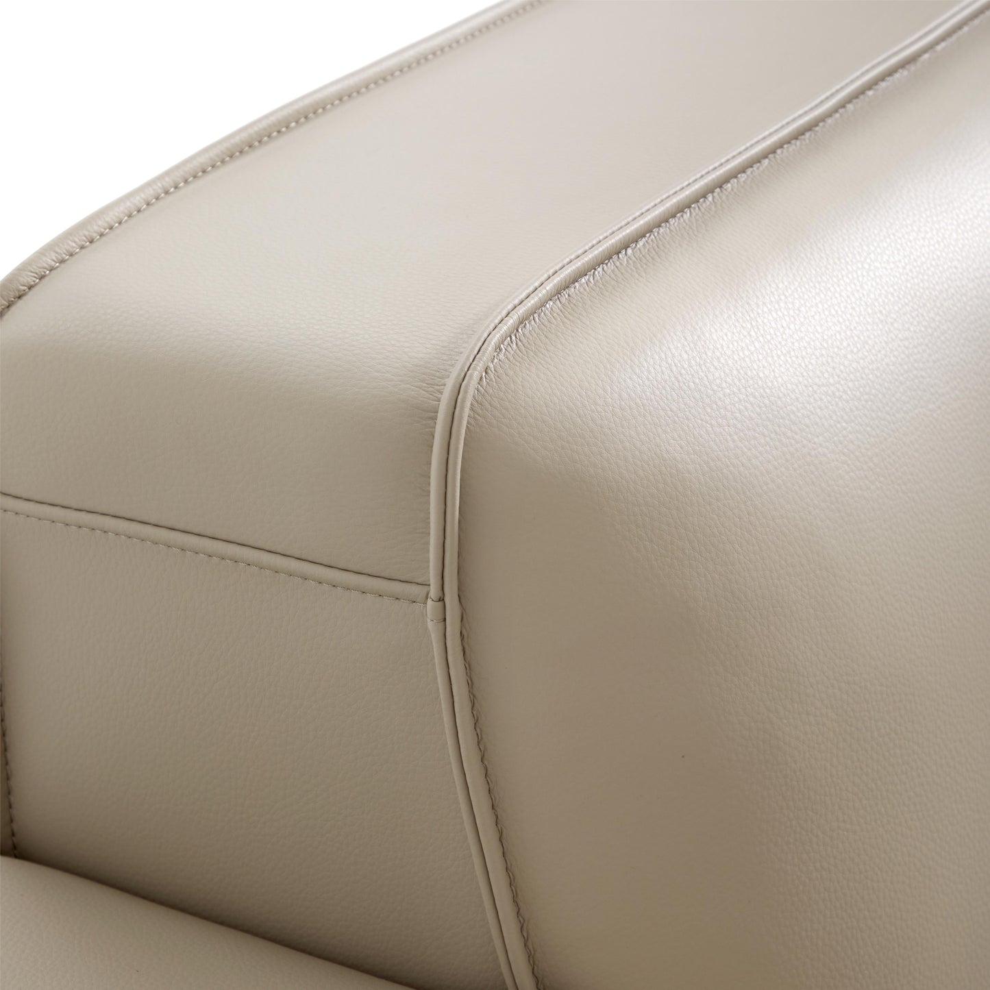 Domus Modular Dark Gray Leather Sofa and Ottoman-Beige