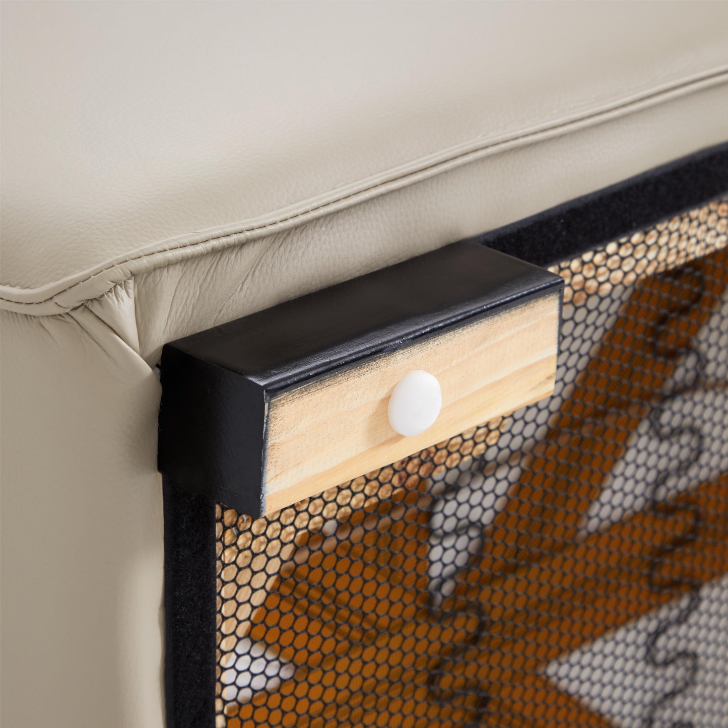 Canapé d'angle modulaire en U Domus en cuir gris foncé