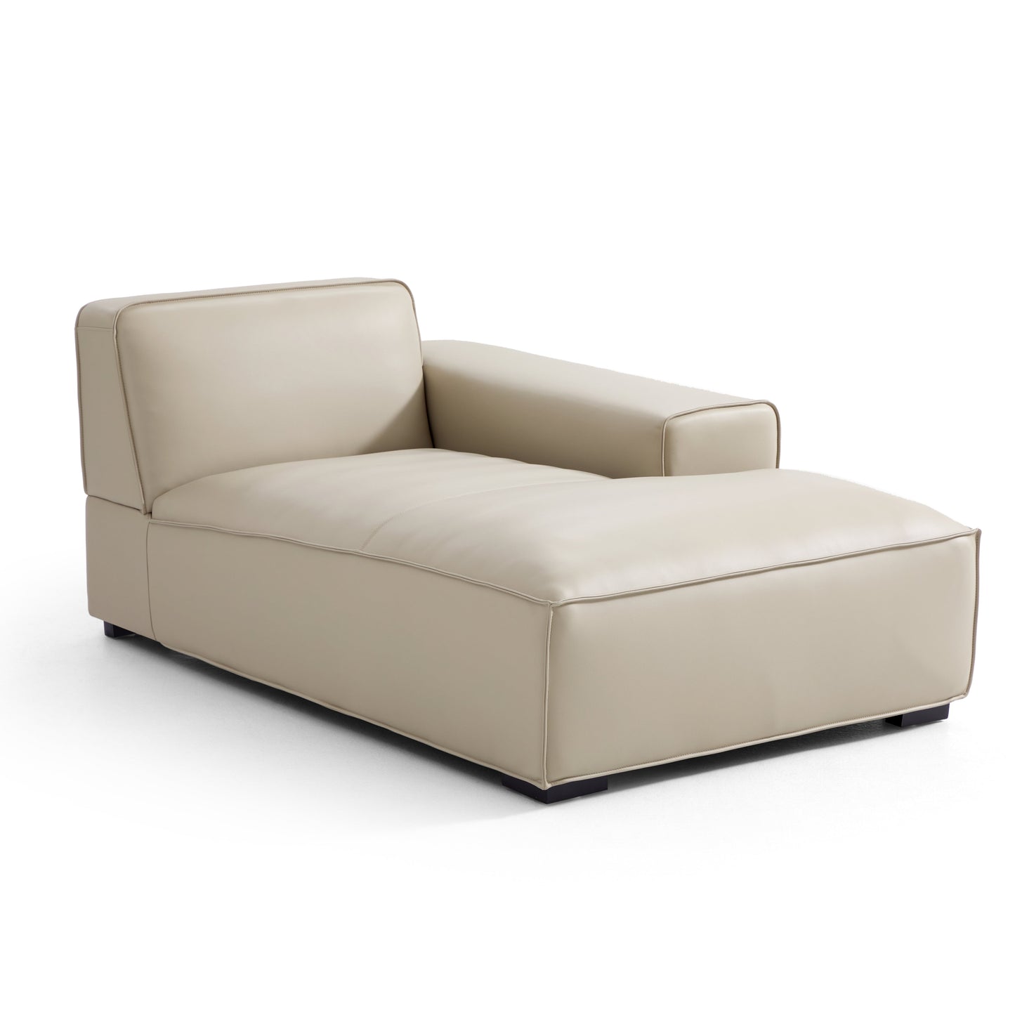 Domus Modular Beige Leather Sectional Sofa-Beige