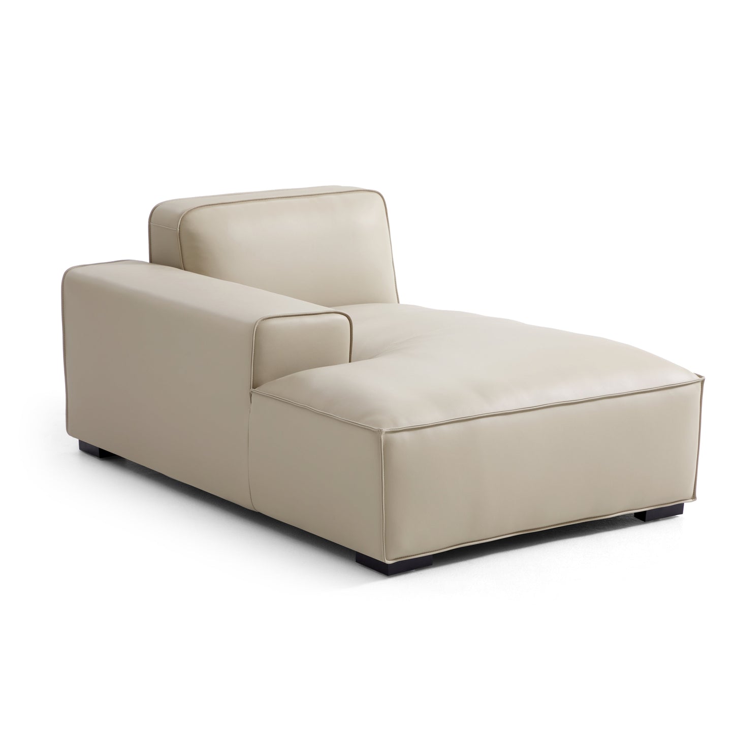 Domus Modular Beige Leather Sectional Sofa-Beige