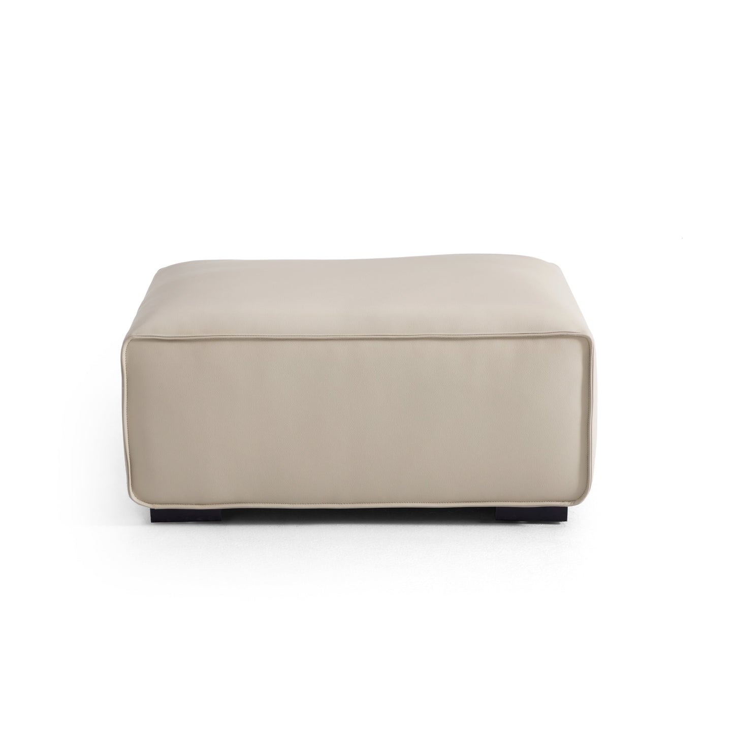 Domus Modular Black Leather Sofa Set-Beige