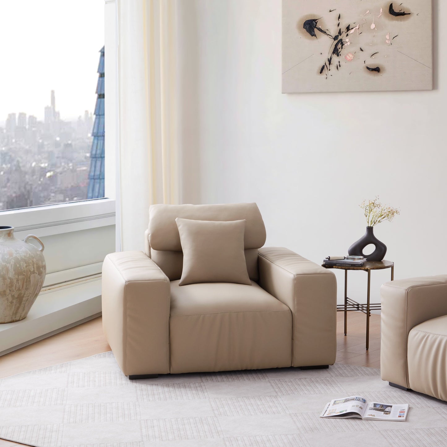 Chestnut Khaki Armchair-Khaki