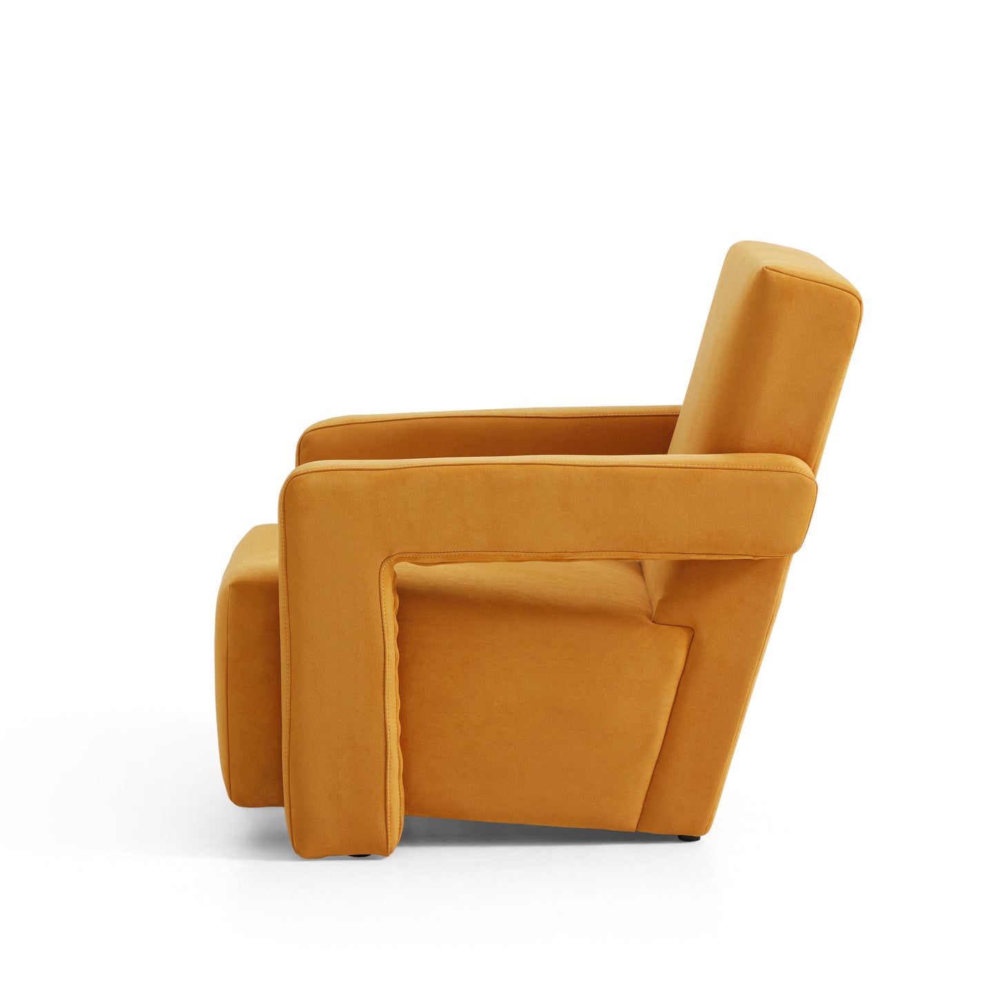 Fauteuil Utrecht en tissu mat citron Nova