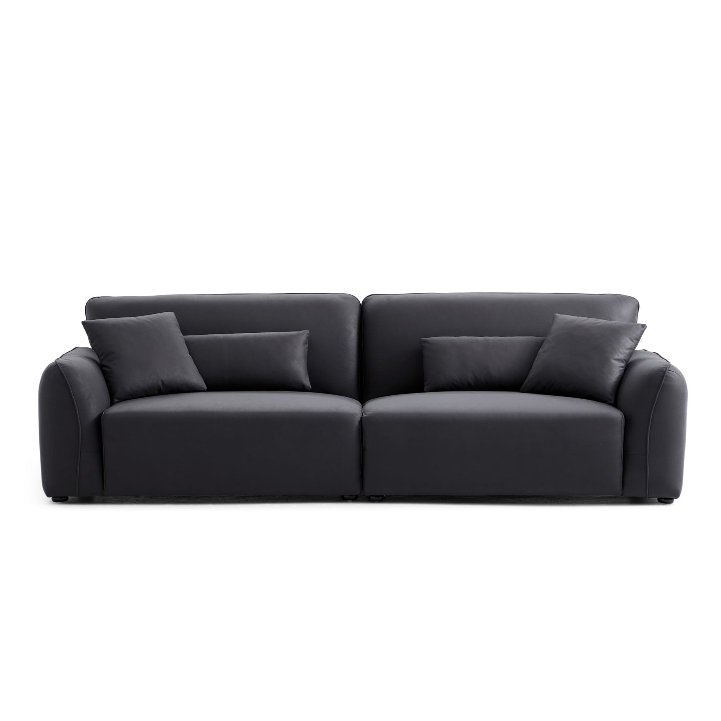 Milano Moda Minimalist Black Sofa-Black-106.3"