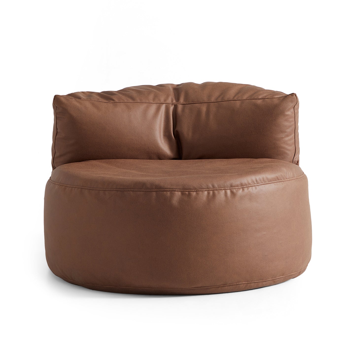 Eclipse lounge Leathaire Gray Beanbag With Ottoman-Brown