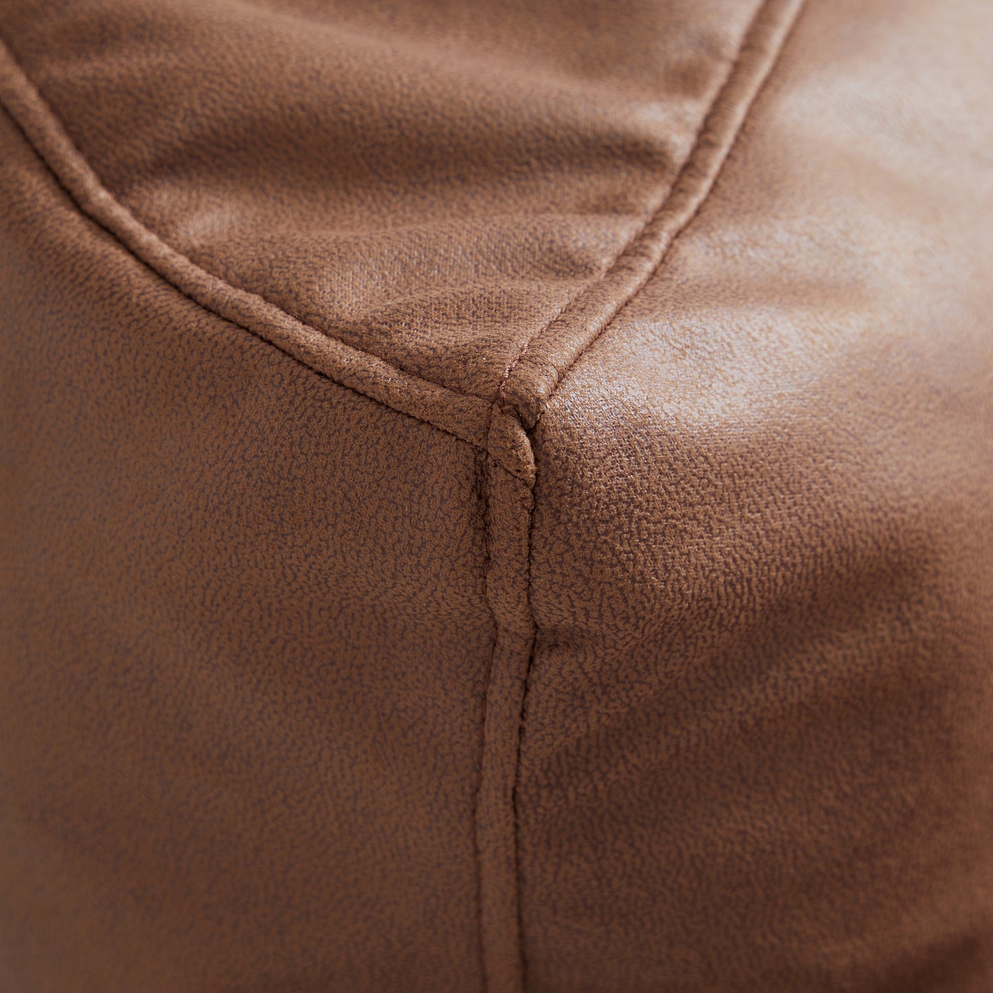 Eclipse lounge Leathaire Gray Beanbag With Ottoman-Brown