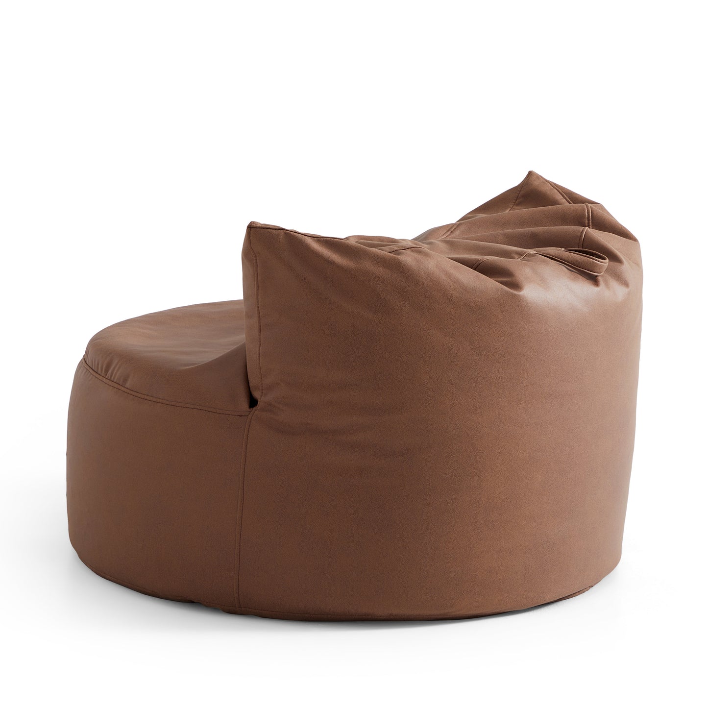Eclipse lounge Leathaire Gray Beanbag With Ottoman-Brown